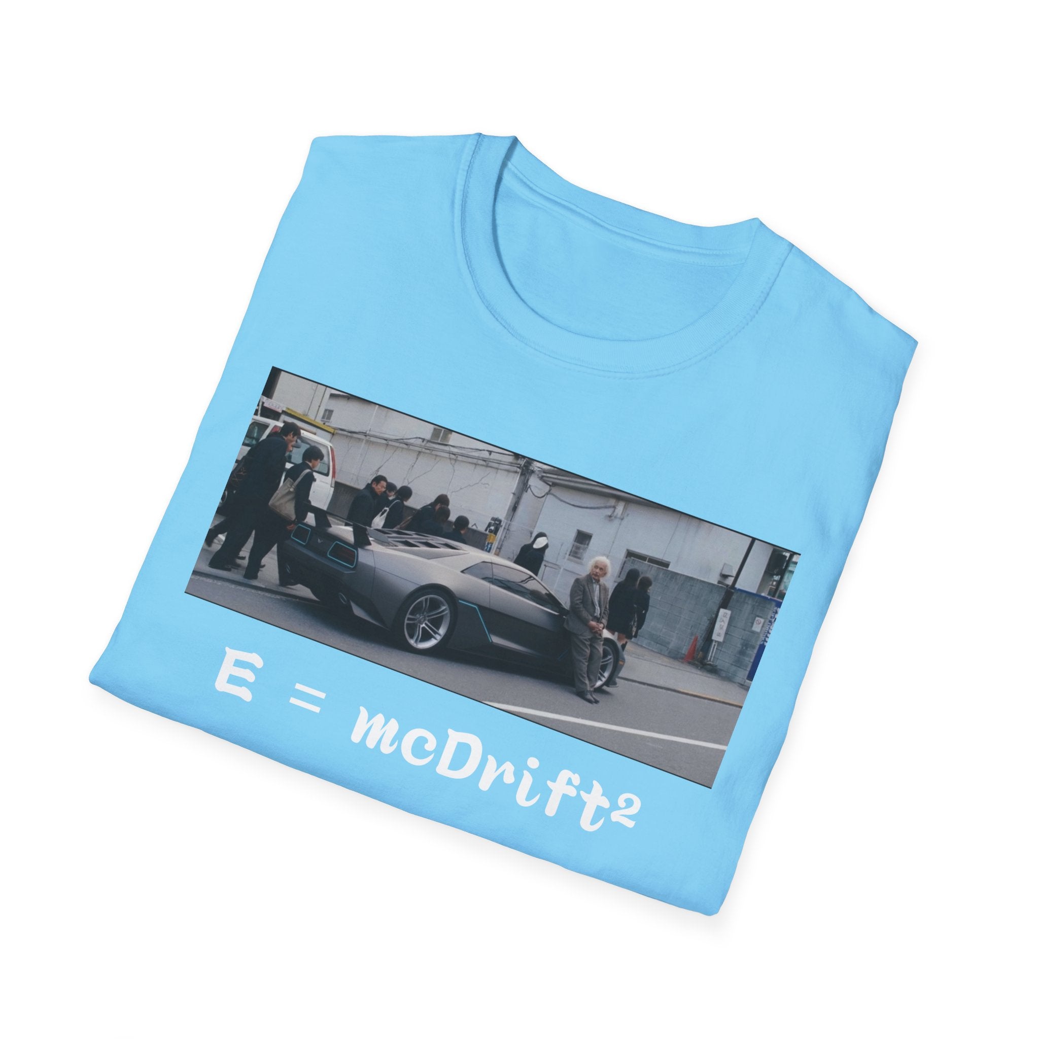 Funny Einstein Drift T-Shirt Speed Racing Car Unisex Softstyle TShirt Gift Men