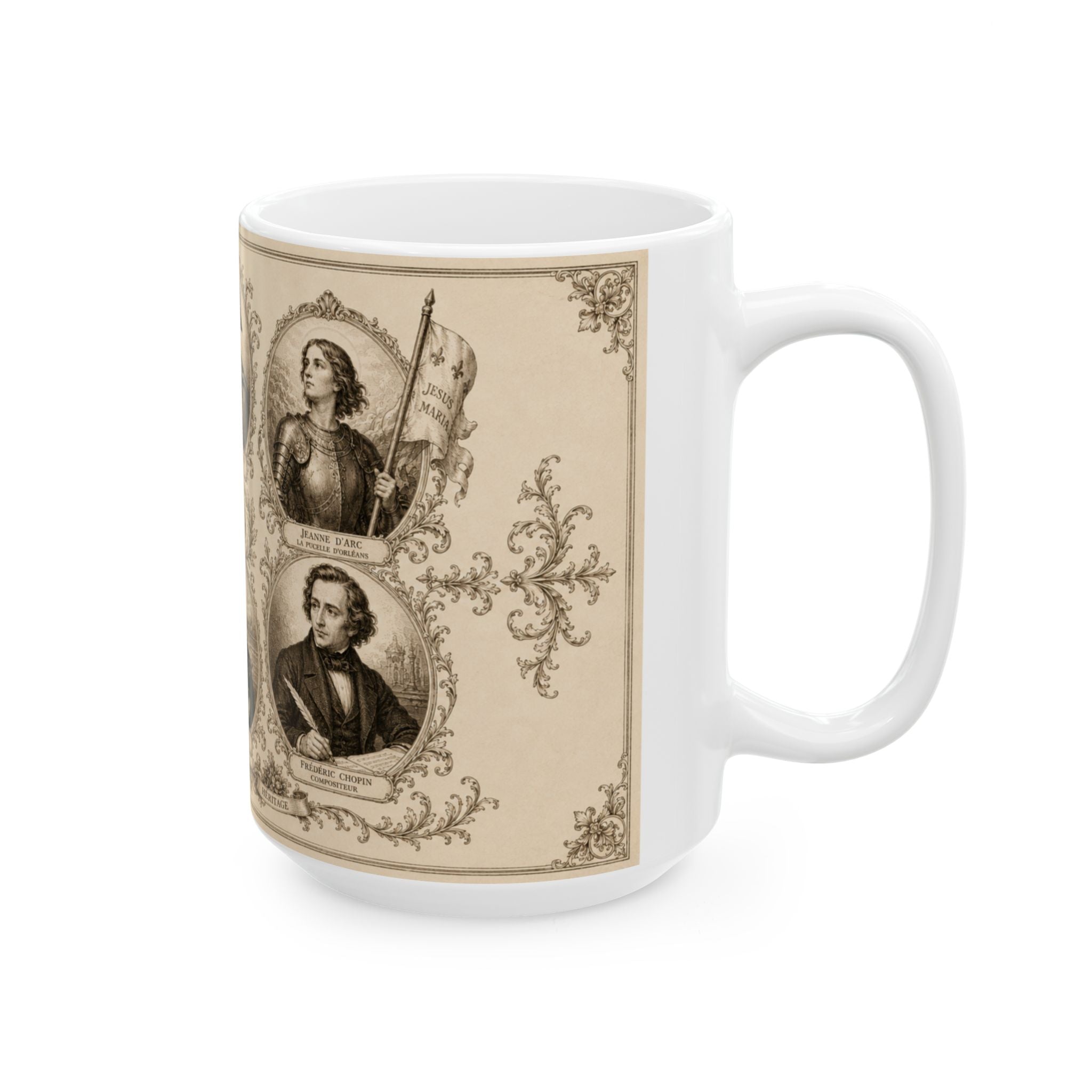 France Icons of History Mug Napoleon Marie Antoinette Voltaire Monet Best French Gift Ceramic Travel Mug