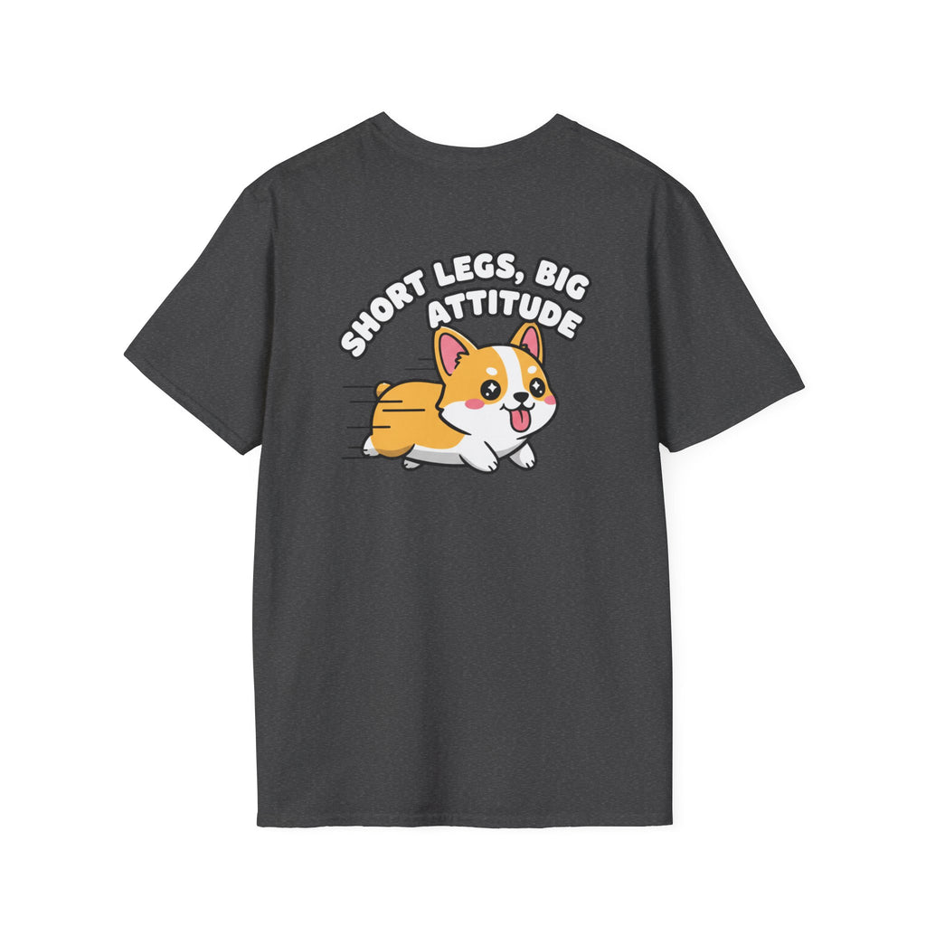 Cute Corgi Shirt Short Legs, Big Attitude Funny Dog Lover Unisex Softstyle Tee Gift