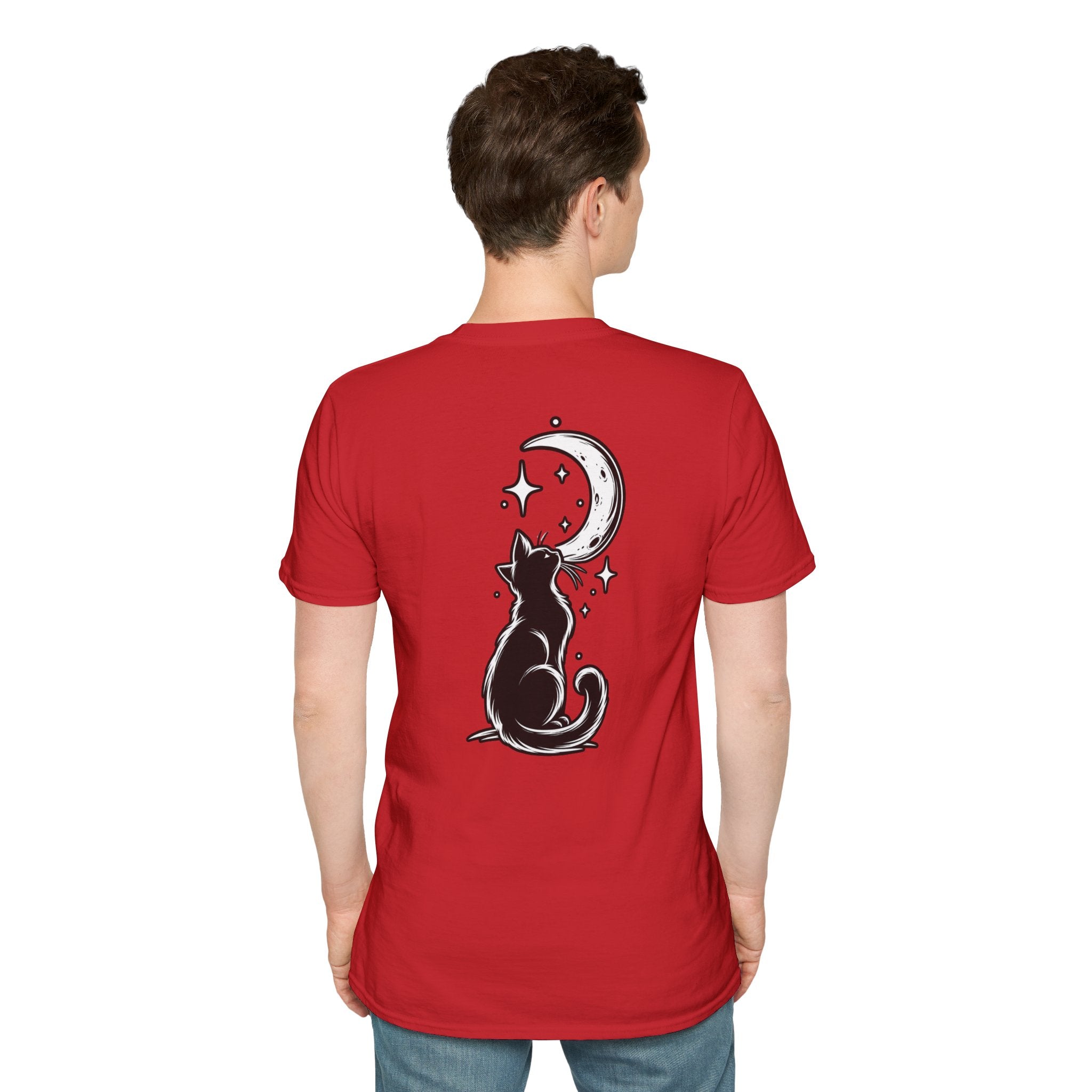 Black Cat Shirt Moon Silhouette Minimalist Funny Cat Lover Graphic Tee Unique Gift Black Cat T shirt