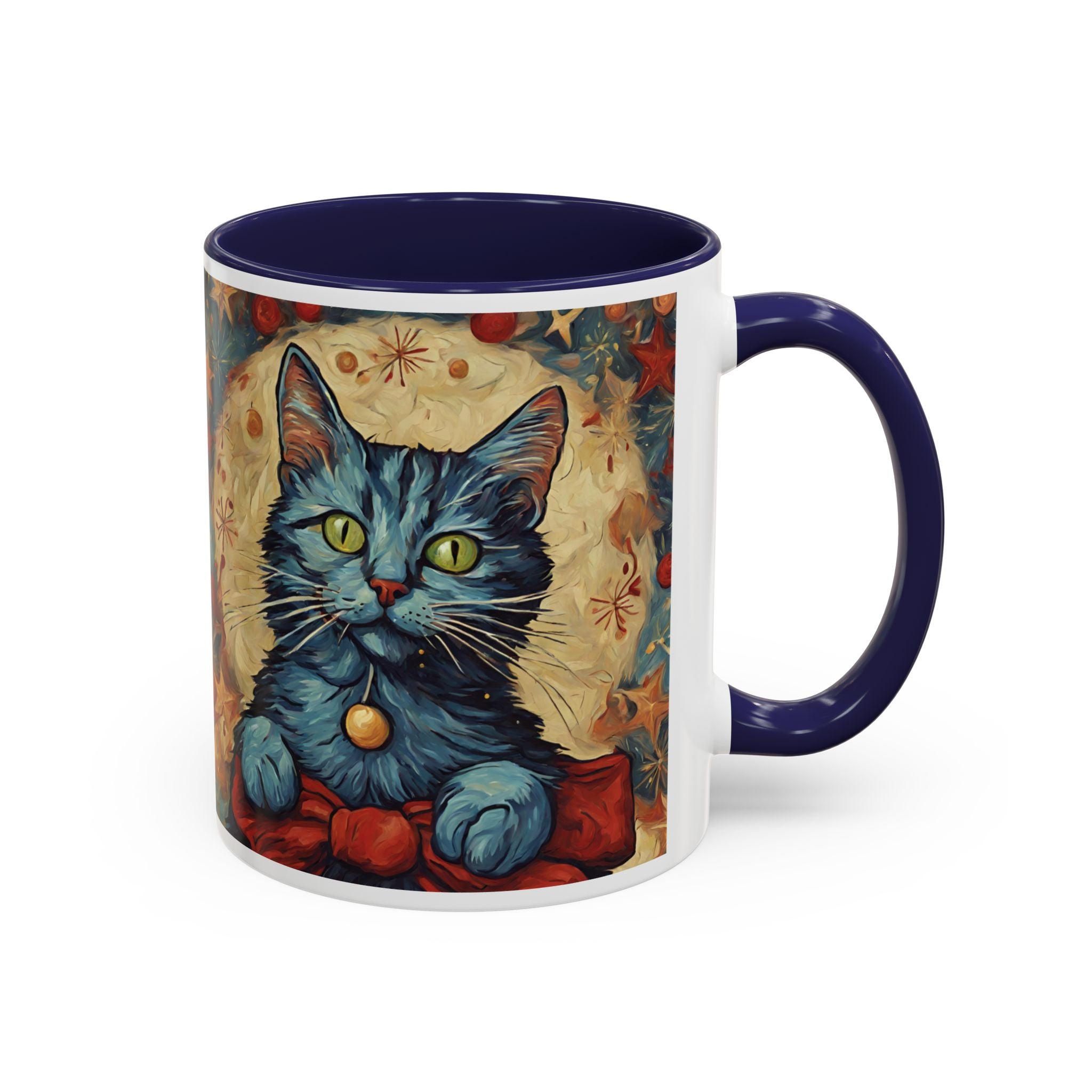 Christmas Mug Cat Mug Mom Lover Van Gogh Art Funny Coffee Tea Ceramic Mug