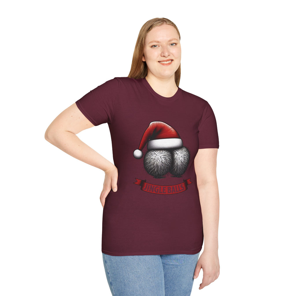 Tshirt Jingle Balls Funny Christmas T-Shirt Xmas Gift Tops Unisex Softstyle 2027