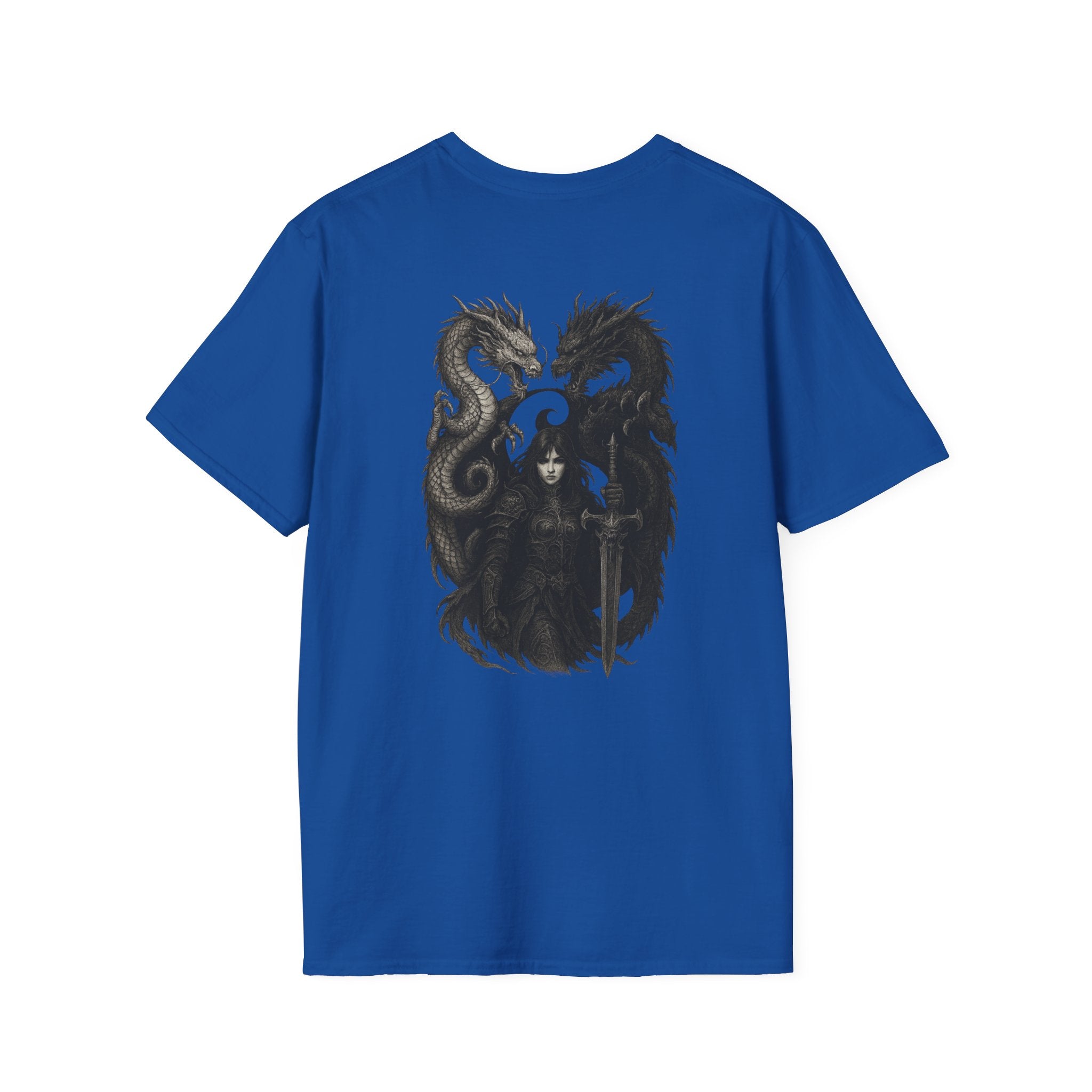 Dragon T-shirt Men Women Graphic Tee Clothing Apparel Symbol Ying Yang In Back