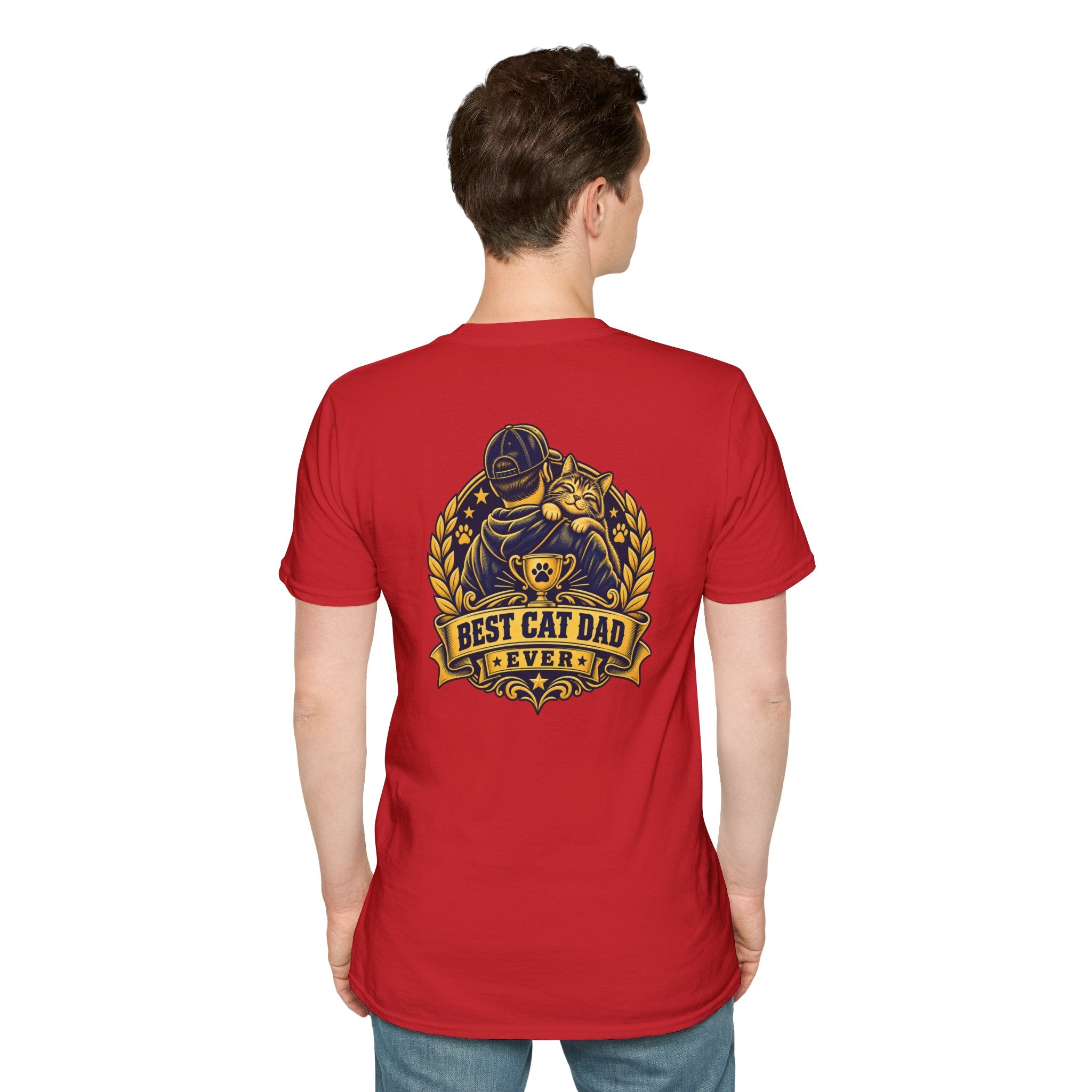 Best Cat Dad Ever Shirt Vintage Trophy Badge Cat Lover Graphic Tee Dark Humor Tee Unique Gift Funny Tshirt