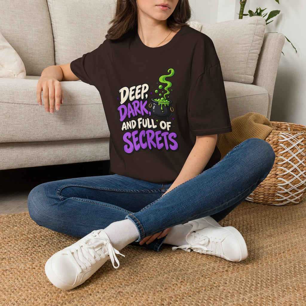 Funny Halloween Shirt DEEP DARK AND FULL OF SECRETS Novelty Tee Graphic T-Shirt
