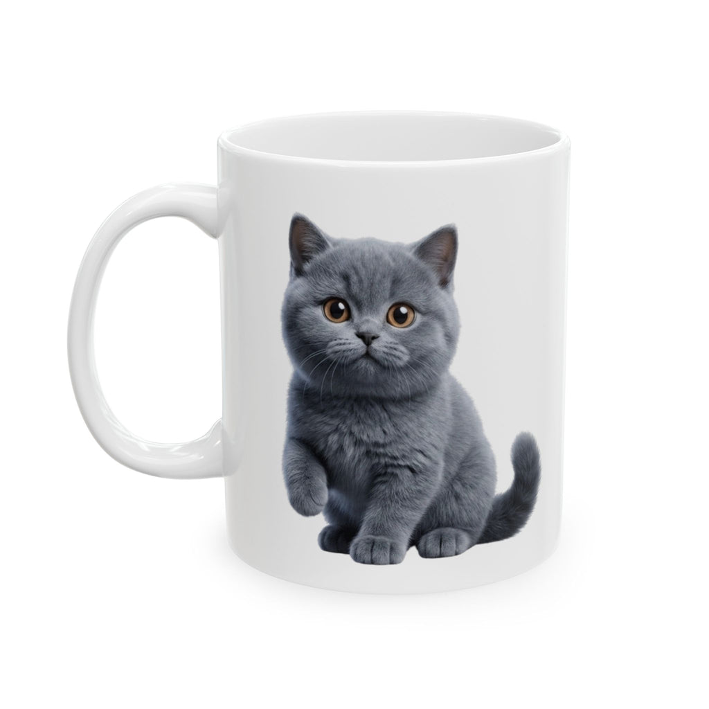 Funny British Shorthair Cat Mug Cute Detective Cat Coffee Cup Lover Gift Ceramic Mug 11oz 15oz