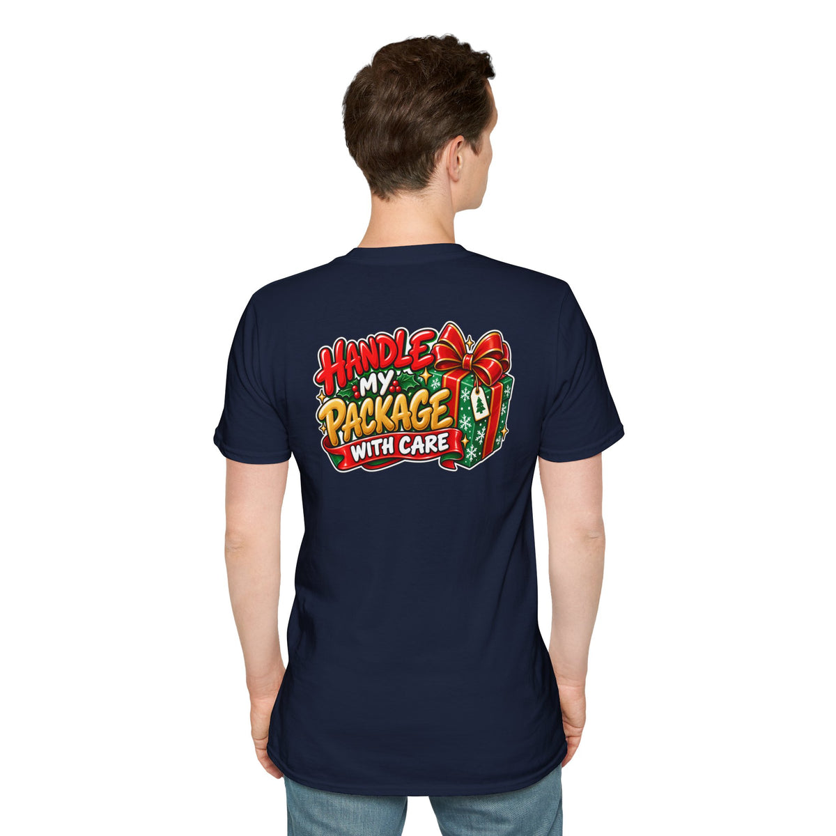 Funny Christmas Pun Tee Cheeky Holiday Shirt Dark Humor Funny Shirt HANDLE MY PACKAGE WITH CARE T-Shirt Unique Gift