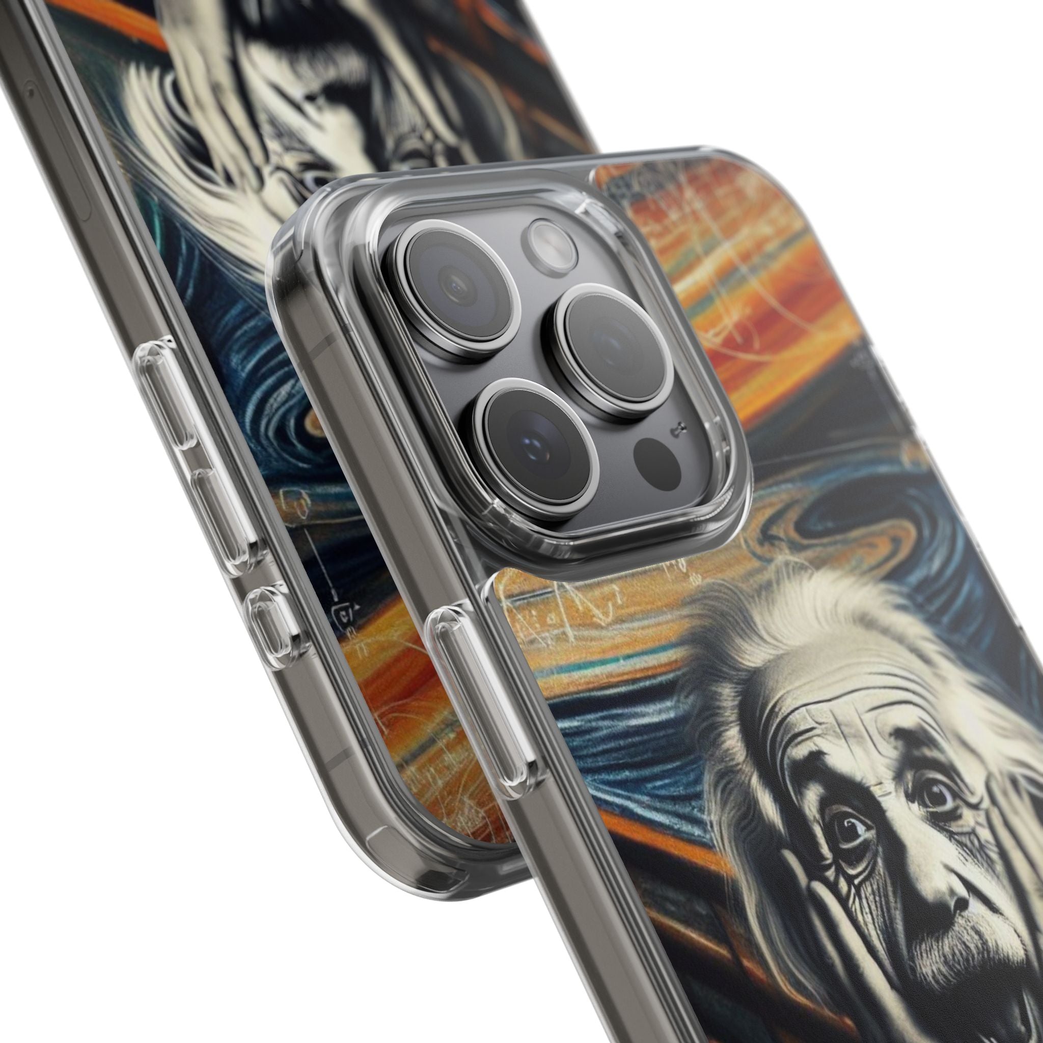 Funny Einstein Clear Phone Cases Edvard Munch Scream Unique iPhone Samsung Cases