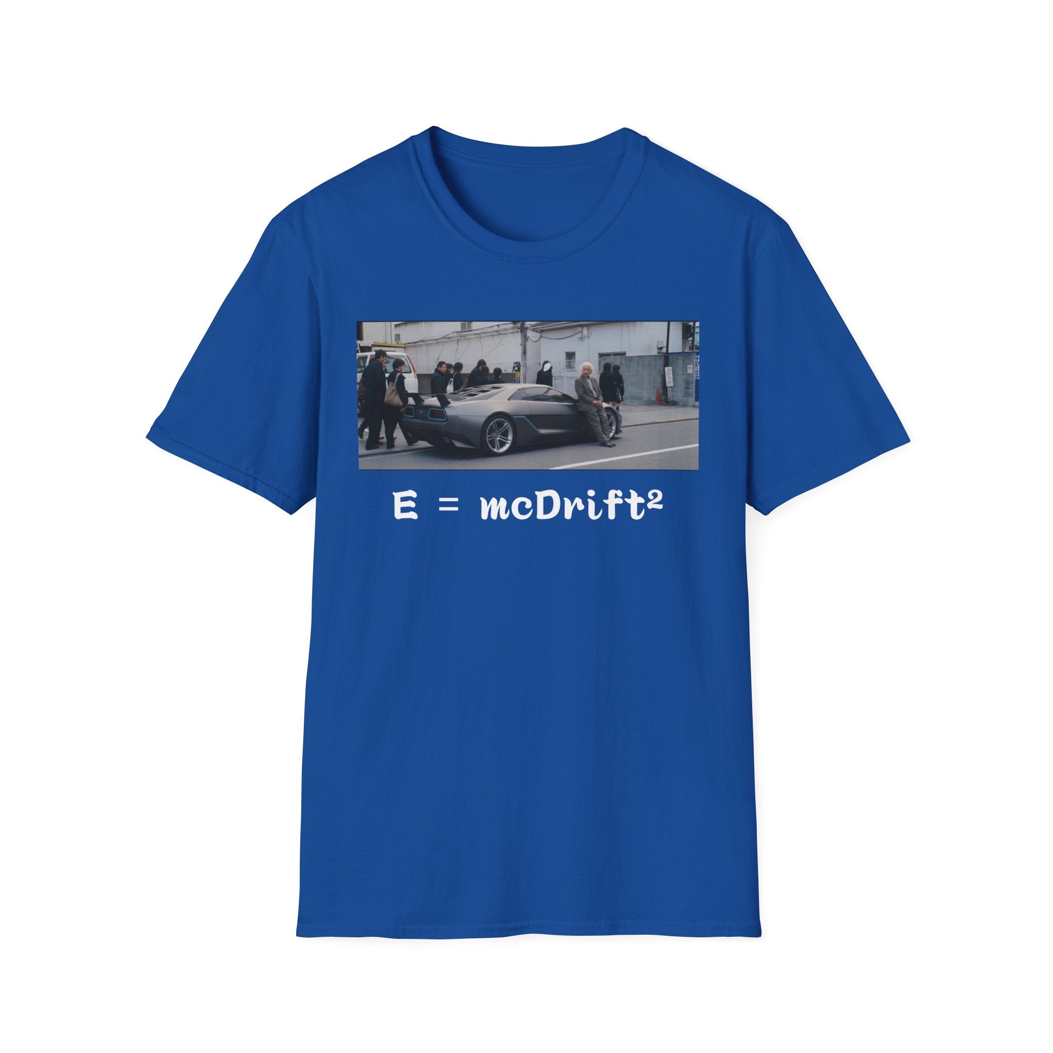 Funny Einstein Drift T-Shirt Speed Racing Car Unisex Softstyle TShirt Gift Men