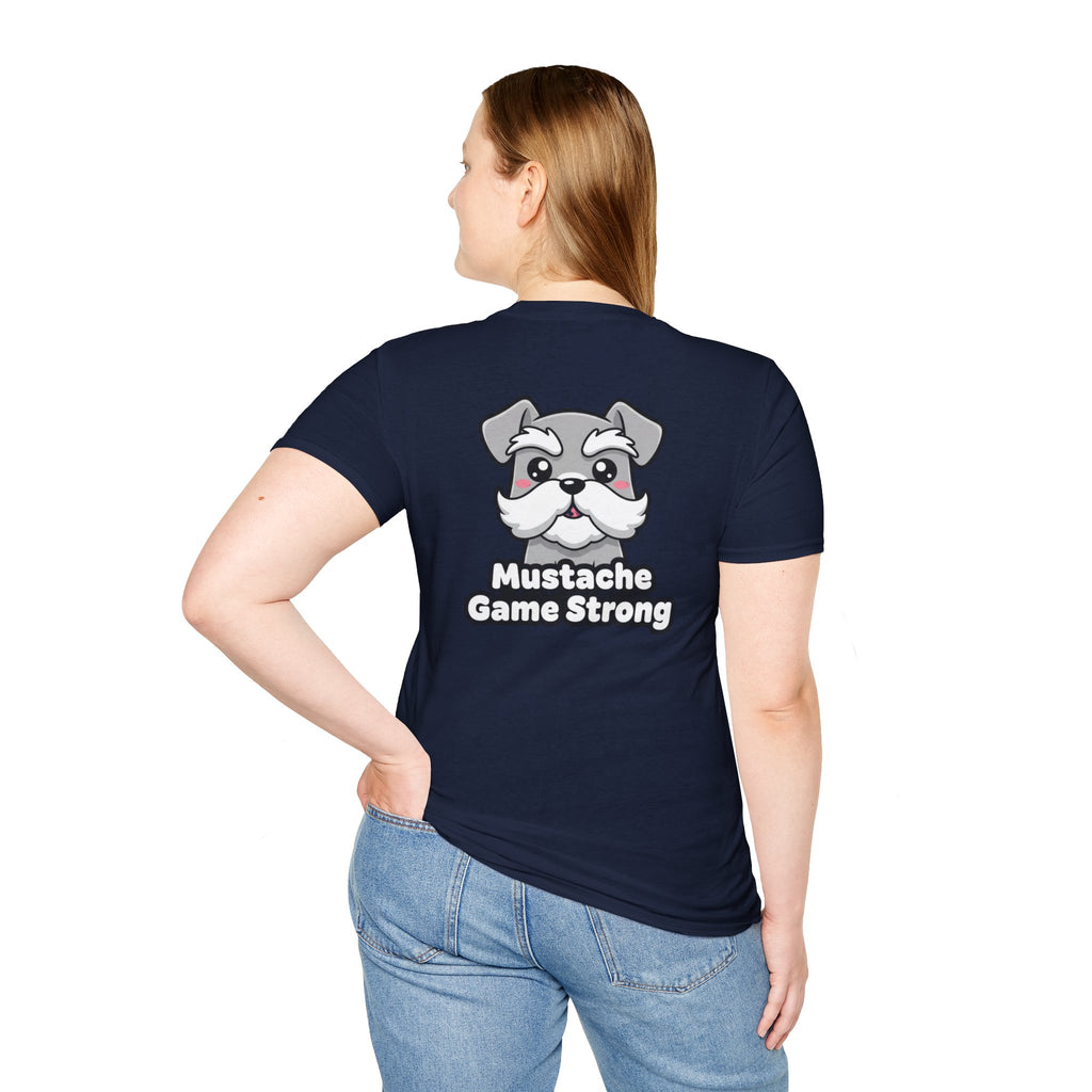 Cute Schnauzer Shirt Mustache Game Strong Funny Dog Lover Unisex Softstyle Tee Gift