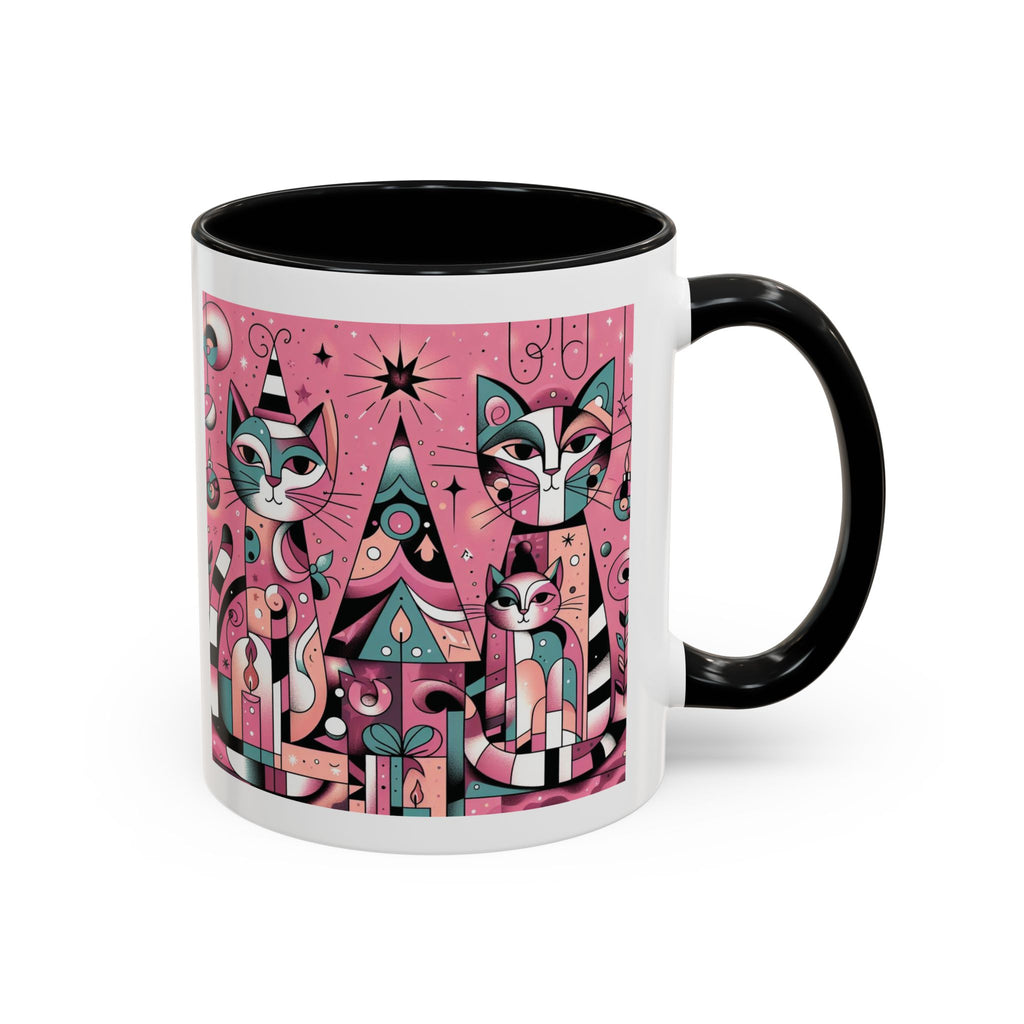 Christmas Mug Pink Cats Mug Mom Picasso Art Funny Coffee Tea Ceramic Cup Gift