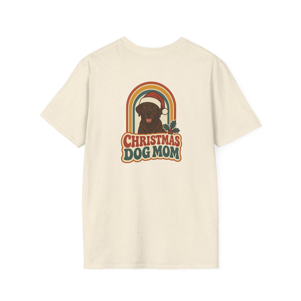 Retro Christmas Dog T-Shirt Christmas Dog Mom Vintage Dog Lover Shirt Unisex Softstyle Tee Christmas Gift
