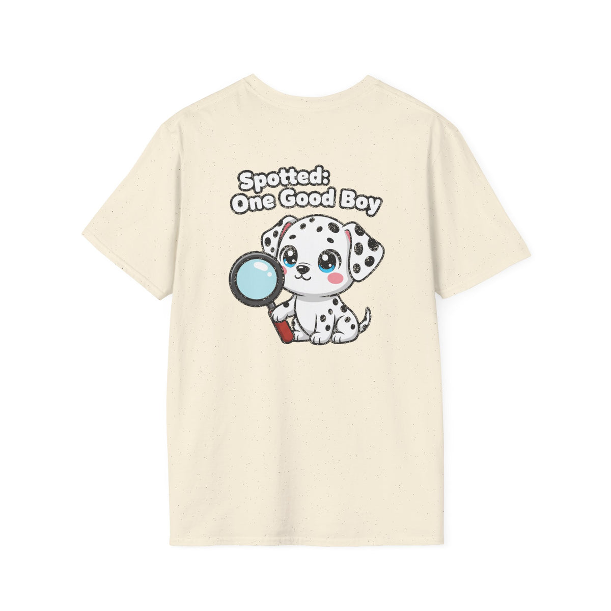 Cute Dalmatian Shirt Spotted: One Good Boy Funny Dog Lover Unisex Softstyle Tee Gift