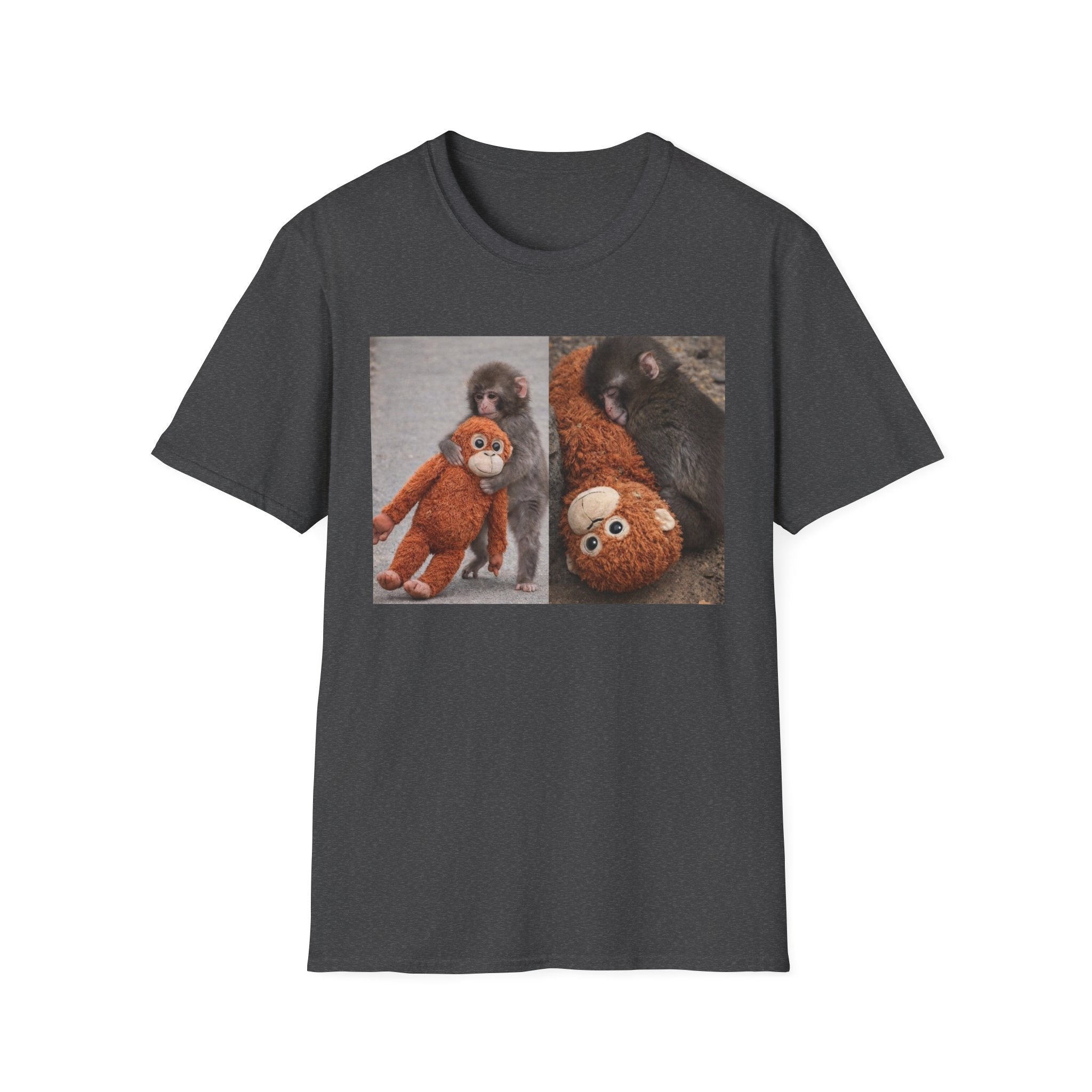 Funny Punch Monkey Viral Animal Tshirt Cute Trendy Unisex Softstyle T-Shirt Gift