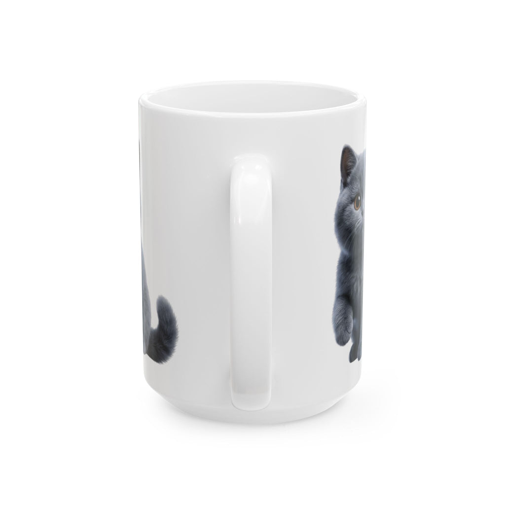 Funny British Shorthair Cat Mug Cute Detective Cat Coffee Cup Lover Gift Ceramic Mug 11oz 15oz