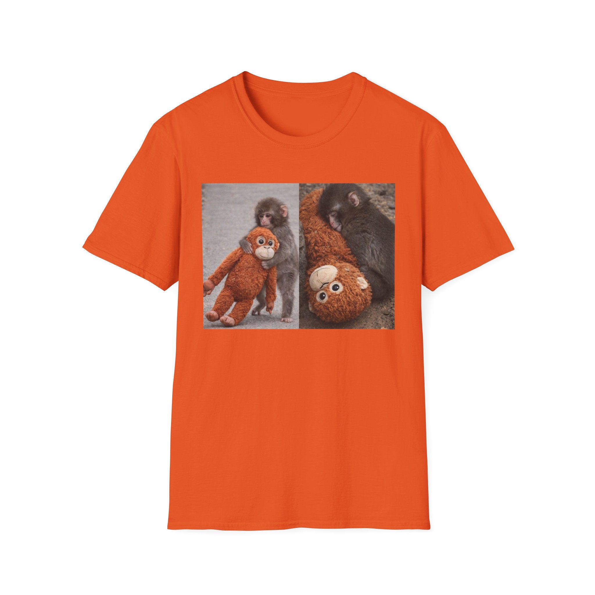 Funny Punch Monkey Viral Animal Tshirt Cute Trendy Unisex Softstyle T-Shirt Gift