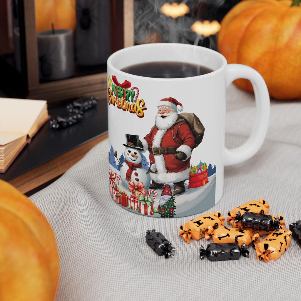 Christmas Mug Funny Santa Claus Mug Unique Cute Coffee Cup Snowman Gift Kid Gnom 11oz