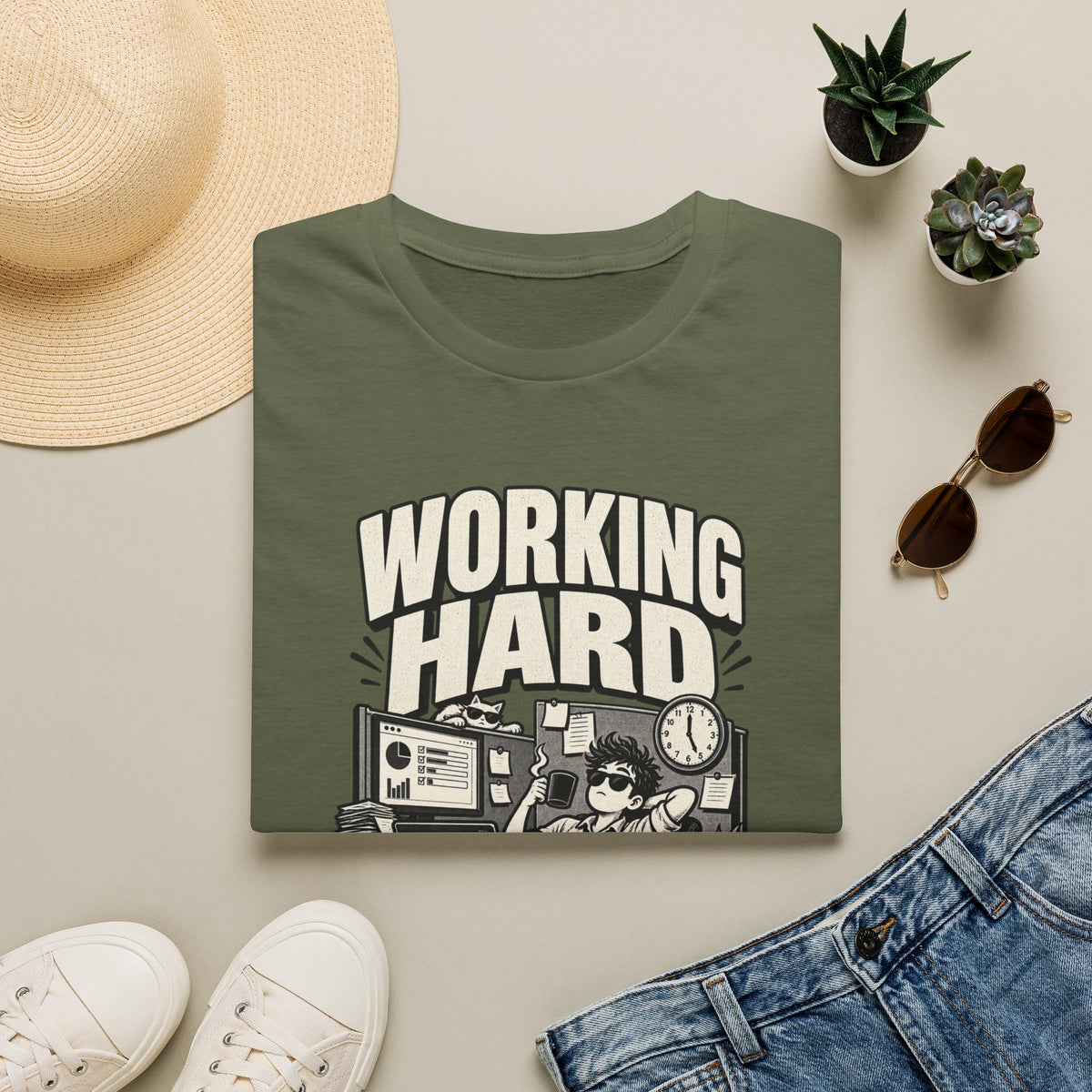 Funny Dark Humor Tshirt — Funny Office Tshirt Dark Humor Graphic Tee Unique Coworker Gift WORKING HARD Shirt