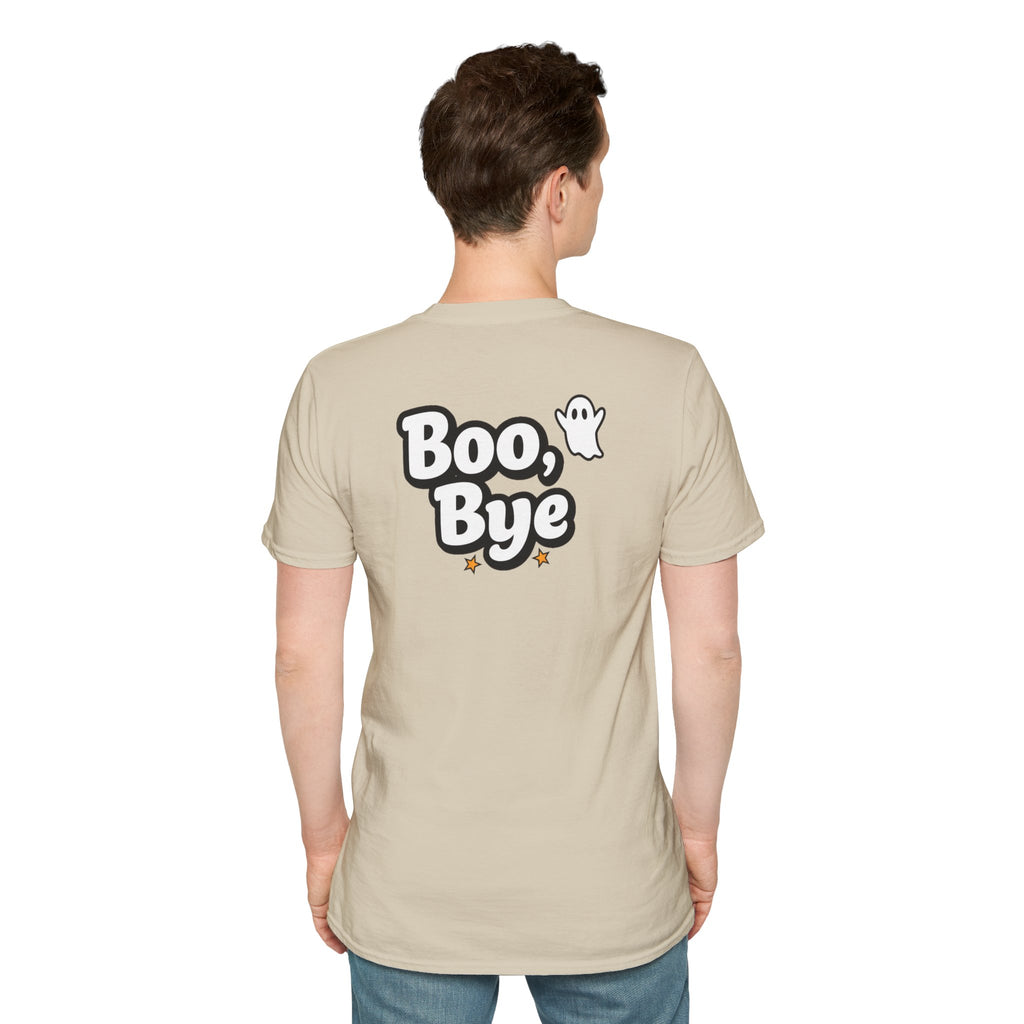 Dark Humor Halloween Shirt Boo Bye Funny Minimalist Ghost Sarcastic Unisex Softstyle Tee Adult Halloween Gift