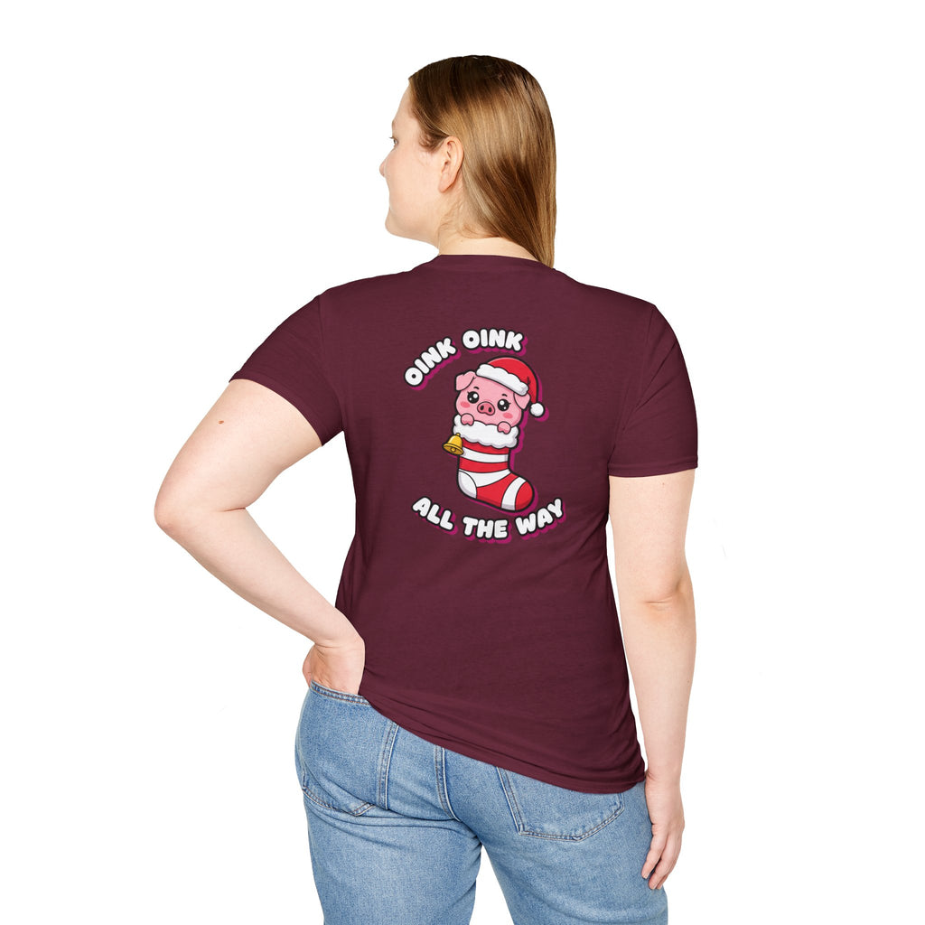 Cute Christmas Shirt Oink Oink All The Way Funny Animal Unisex Softstyle Tee Christmas Gift