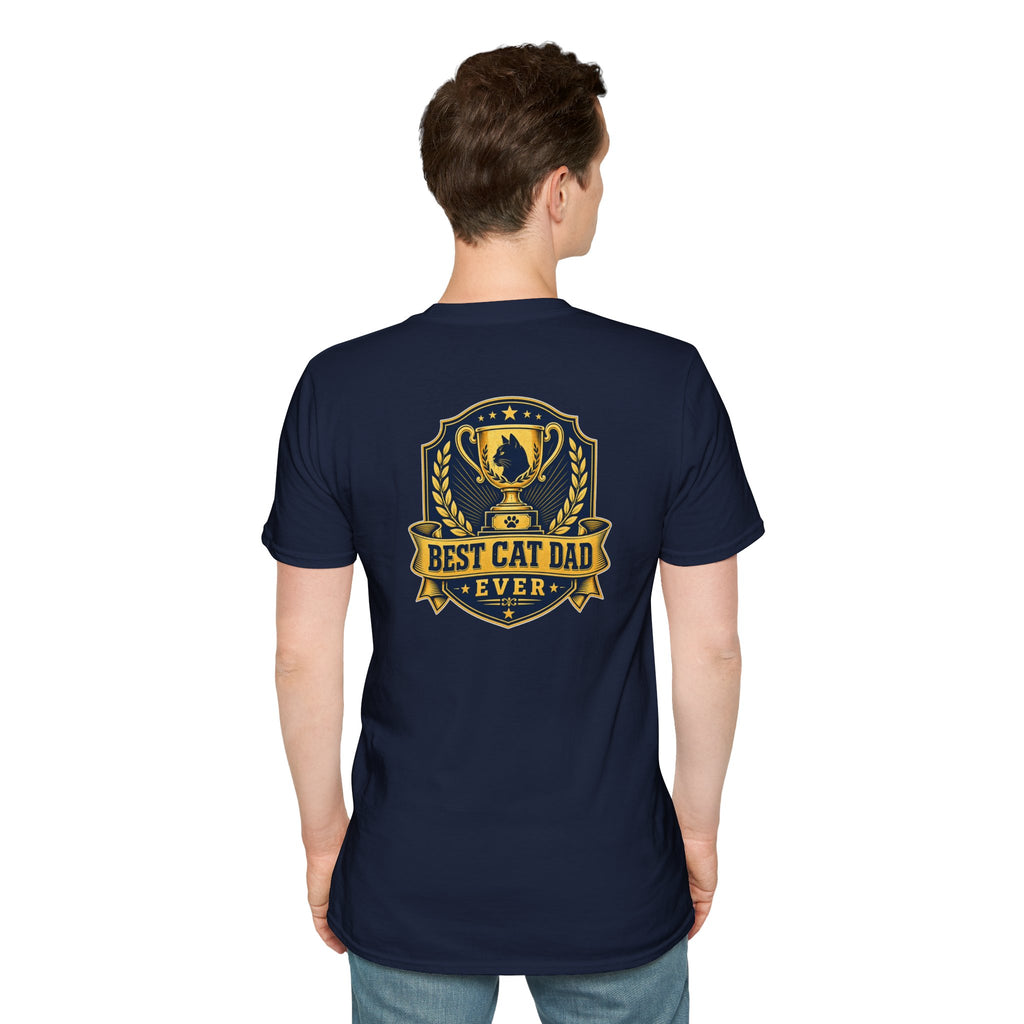 Best Cat Dad Ever Shirt Vintage Trophy Badge Cat Lover Graphic Tee Dark Humor Tee Unique Gift Funny Tshirt