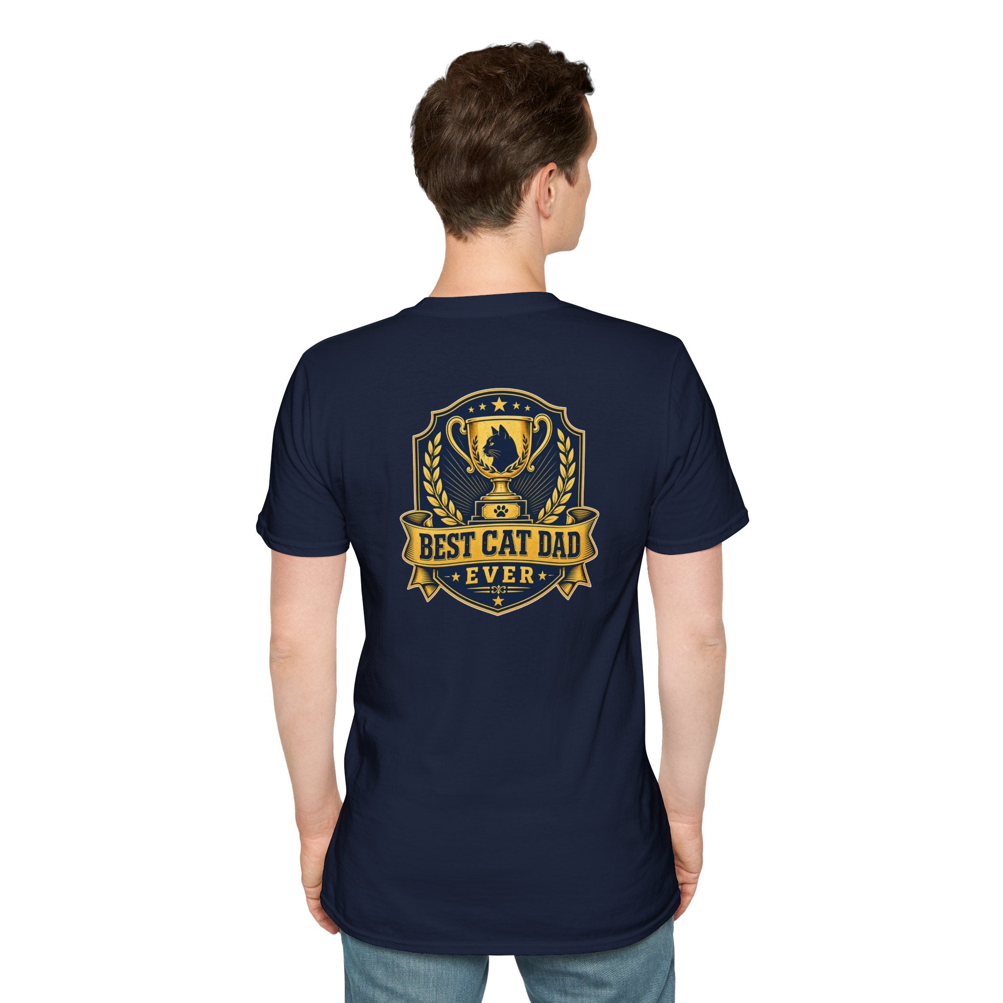 Best Cat Dad Ever Shirt Vintage Trophy Badge Cat Lover Graphic Tee Dark Humor Tee Unique Gift Funny Tshirt