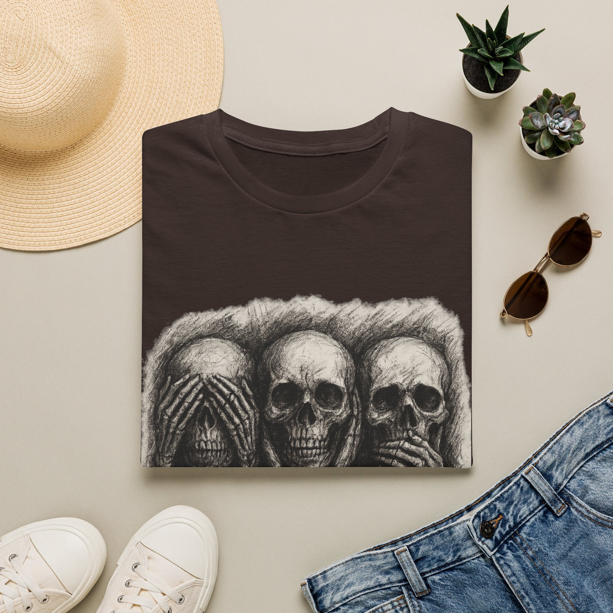 Mens Skull T-shirt Graphic Tees Skeleton Apparel Clothing Skulls Accessories Best Gift