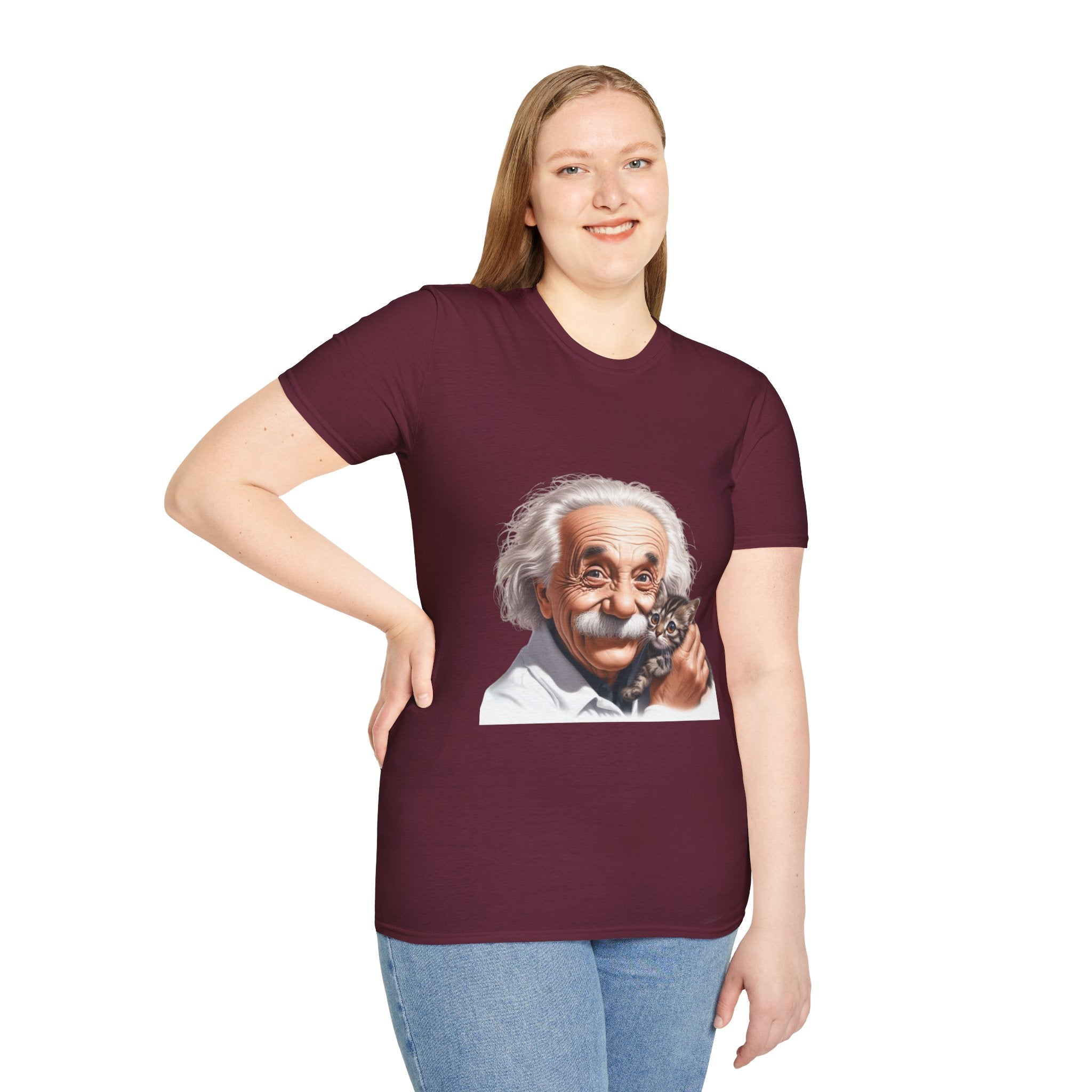 Funny Albert Einstein T-Shirt Unisex Softstyle T-Shirt Cotton Unique Gift German