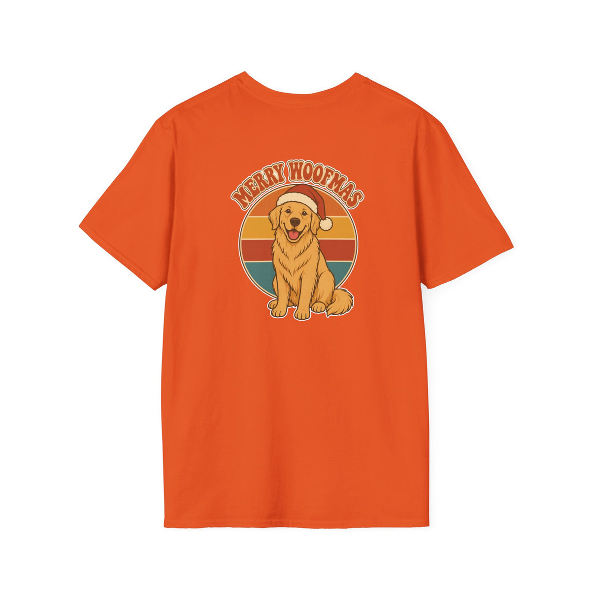 Retro Christmas Dog T-Shirt Merry Woofmas Vintage Dog Lover Shirt Unisex Softstyle Tee Christmas Gift