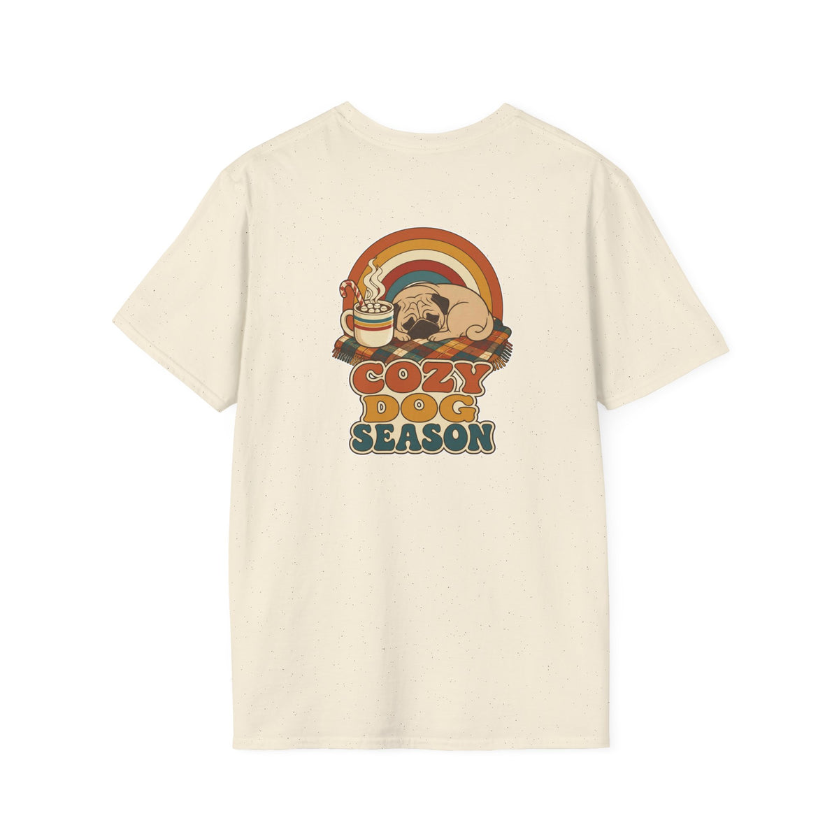 Retro Christmas Dog T-Shirt Cozy Dog Season Vintage Dog Lover Shirt Unisex Softstyle Tee Christmas Gift