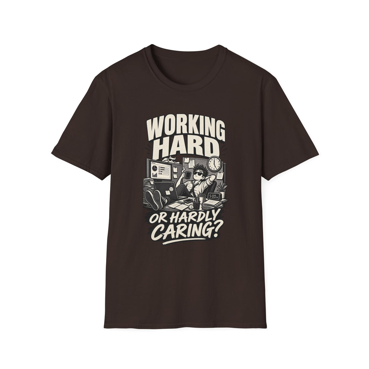 Funny Dark Humor Tshirt — Funny Office Tshirt Dark Humor Graphic Tee Unique Coworker Gift WORKING HARD Shirt