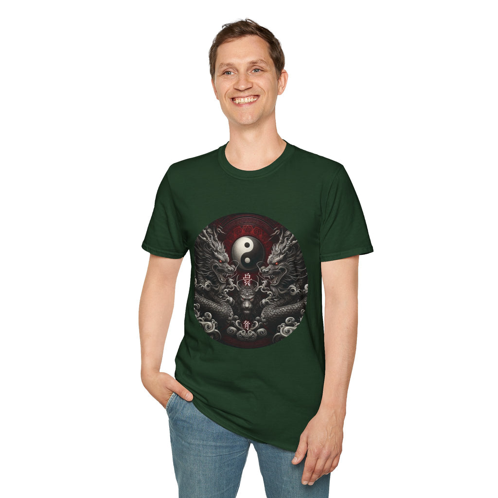 Dragon T-shirt Men Women Graphic Tee Clothing Apparel Symbol Ying Yang Best Gift