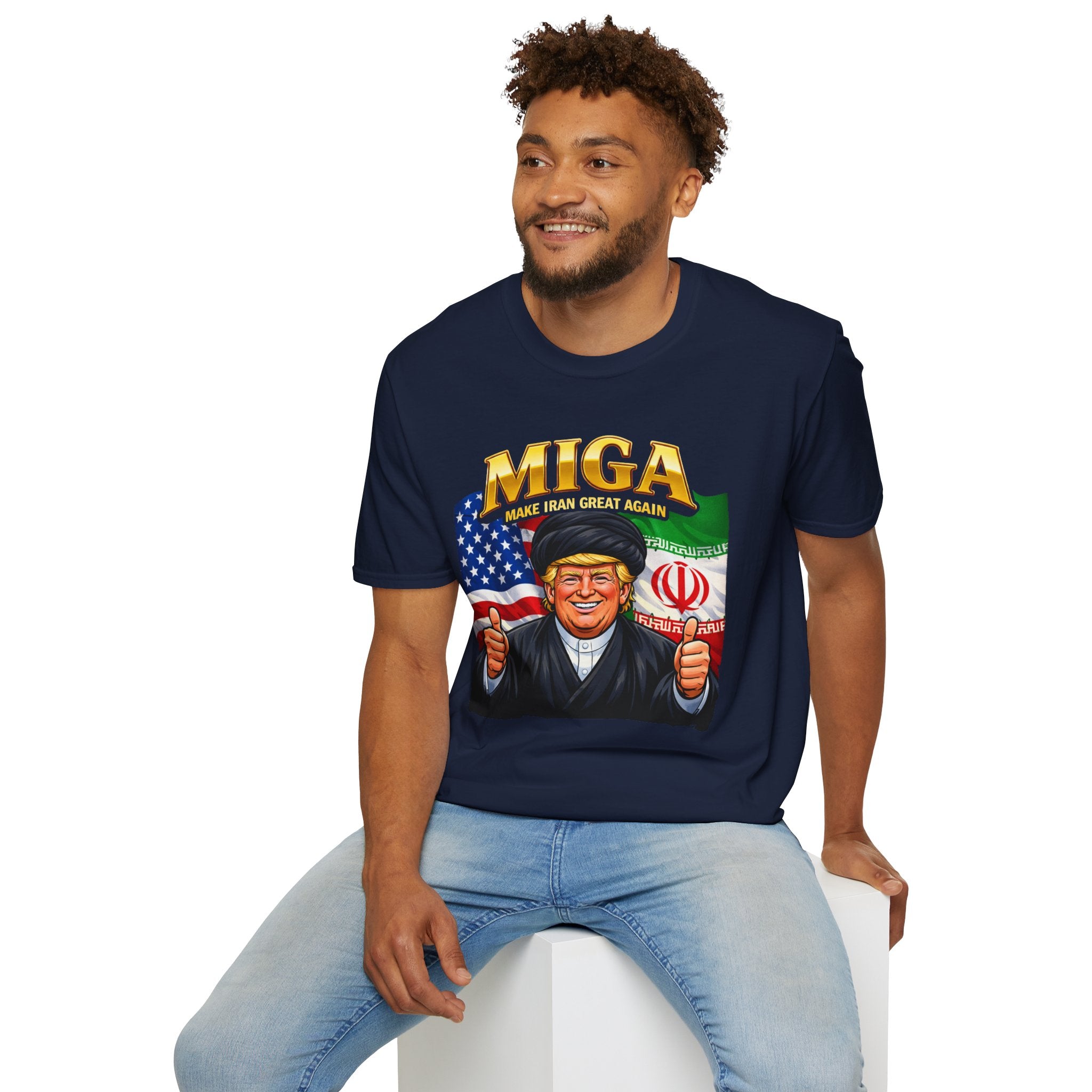 Funny Trump Iranian Flag Shirt Make Iran Great Again MIGA Softstyle T-Shirt Best