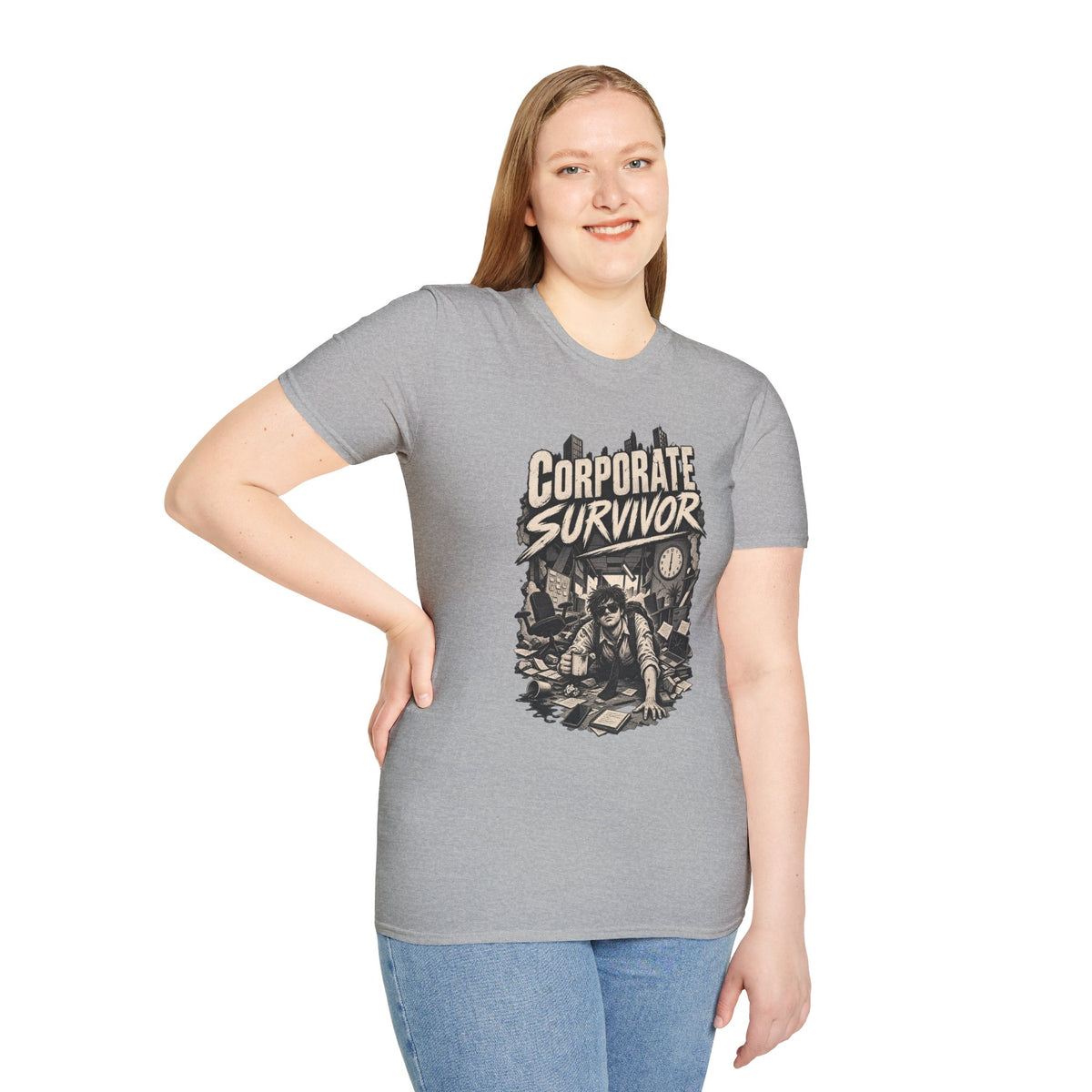 Funny Dark Humor Tshirt — Funny Office Tshirt Dark Humor Graphic Tee Unique Coworker Gift CORPORATE SURVIVOR Shirt