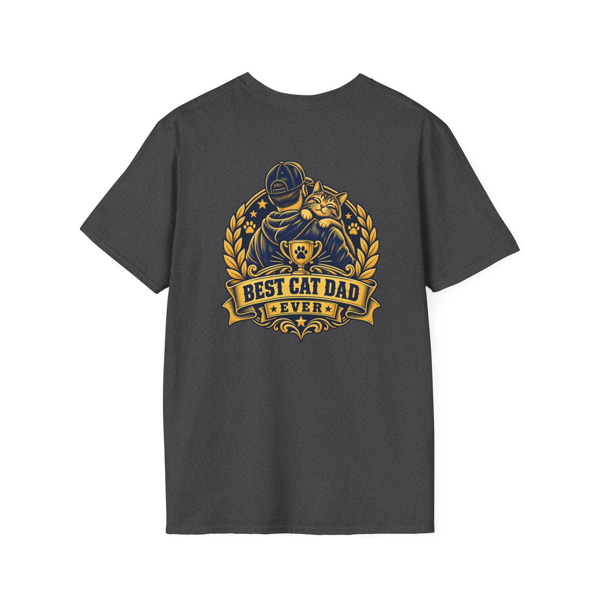 Best Cat Dad Ever Shirt Vintage Trophy Badge Cat Lover Graphic Tee Dark Humor Tee Unique Gift Funny Tshirt