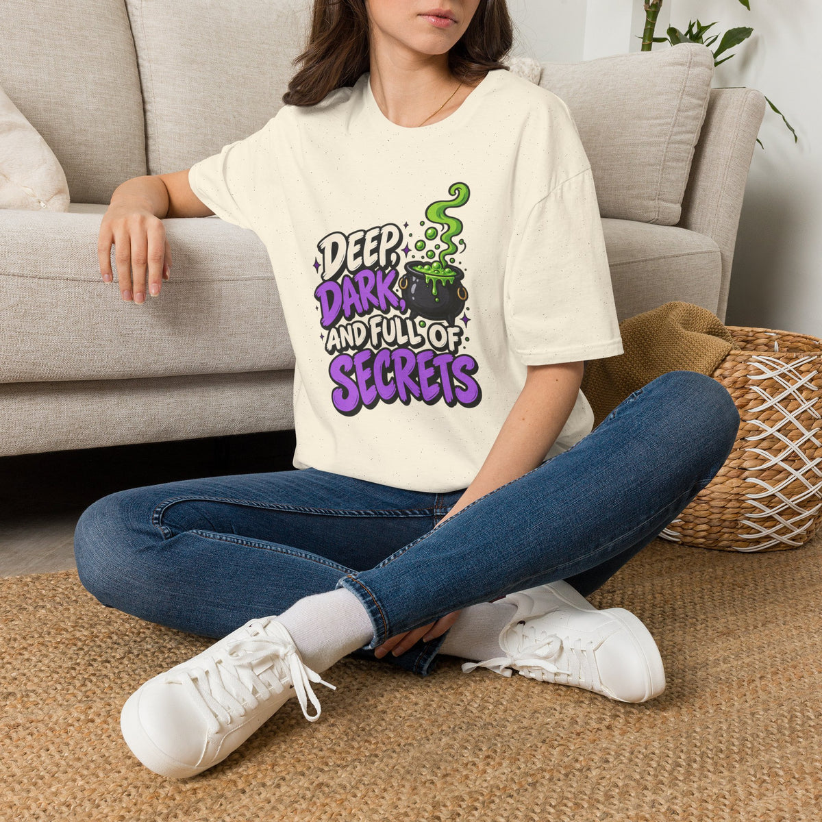 Funny Halloween Shirt DEEP DARK AND FULL OF SECRETS Novelty Tee Graphic T-Shirt