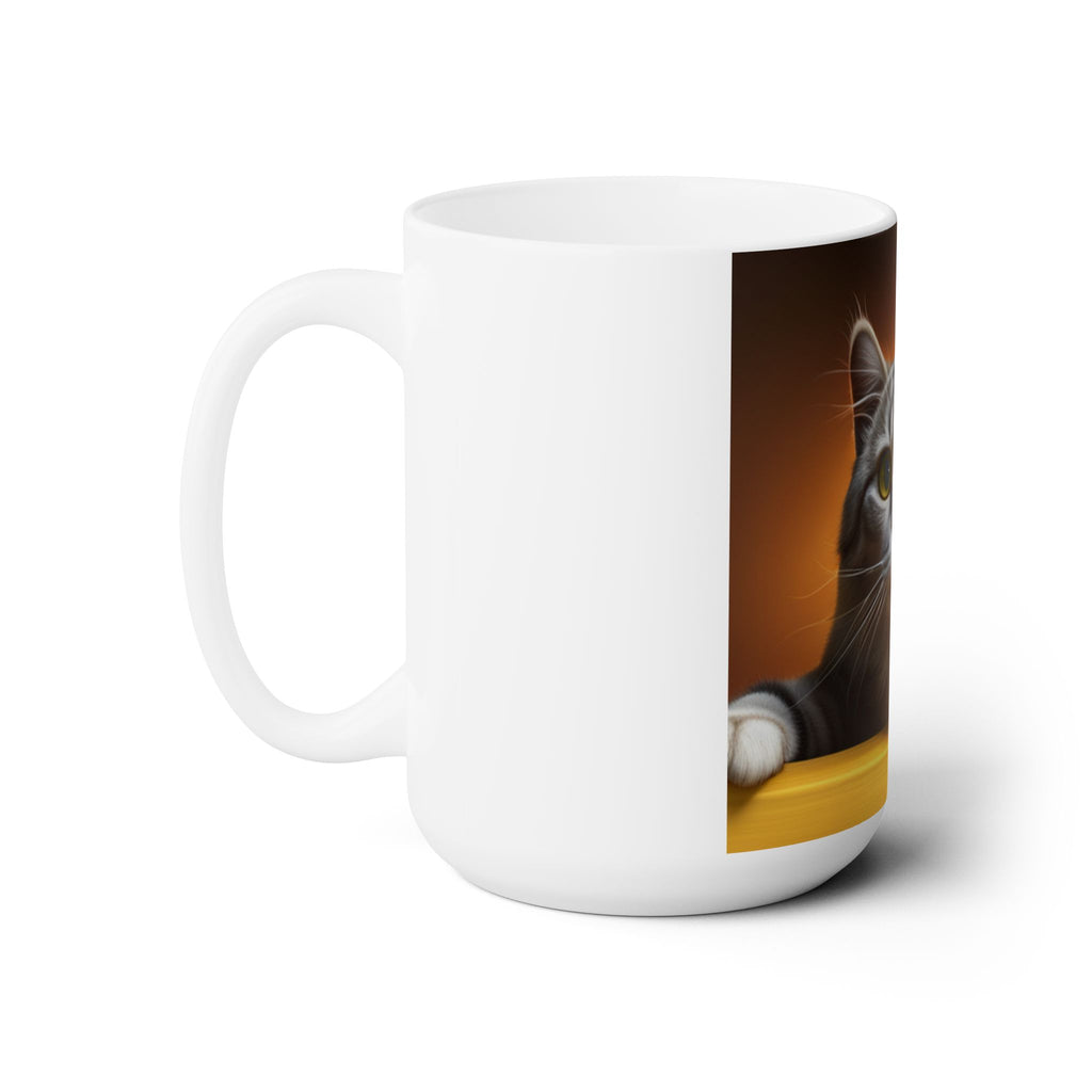 Funny Cute Cat 3D White Ceramic Coffee Tea Mug Gift For Kids Pet Unique 15oz