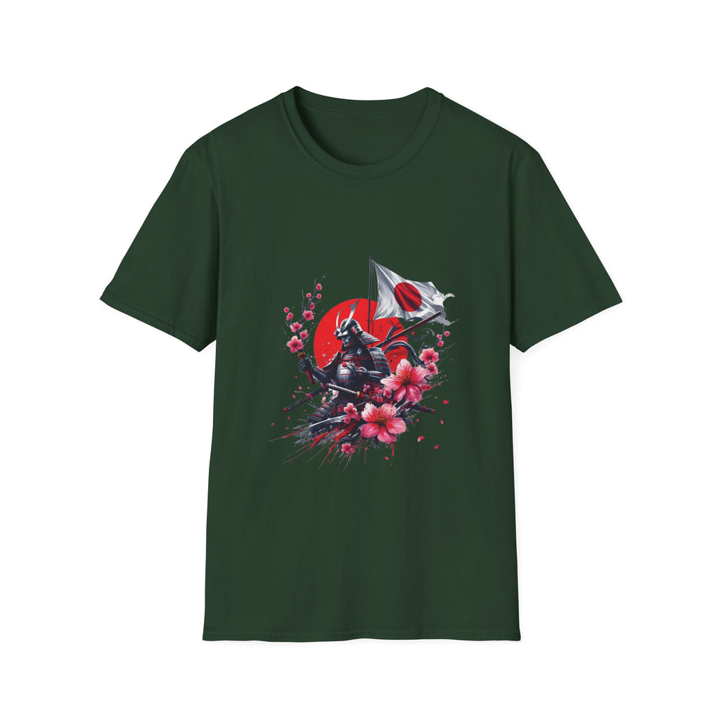 Japan Unisex Softstyle T-Shirt Japanese Art Sakura Samurai Cotton Gift Unique