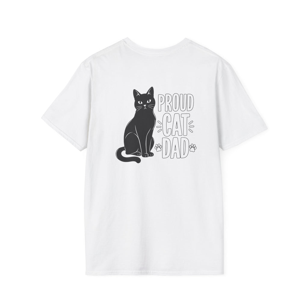 Cat Dad Shirt Proud Cat Dad Black Cat Silhouette Graphic Tee Unique Gift Funny Tshirt