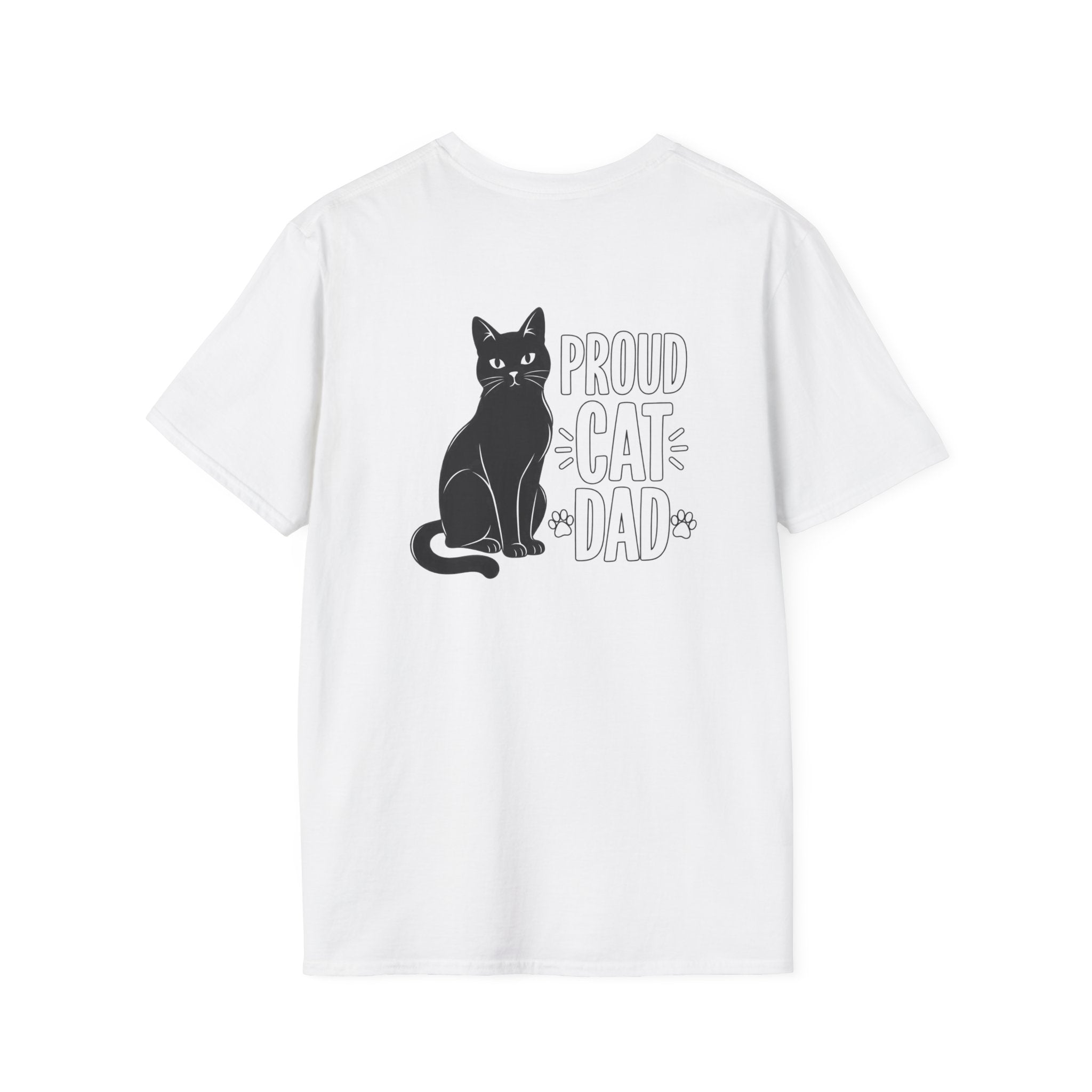 Cat Dad Shirt Proud Cat Dad Black Cat Silhouette Graphic Tee Unique Gift Funny Tshirt