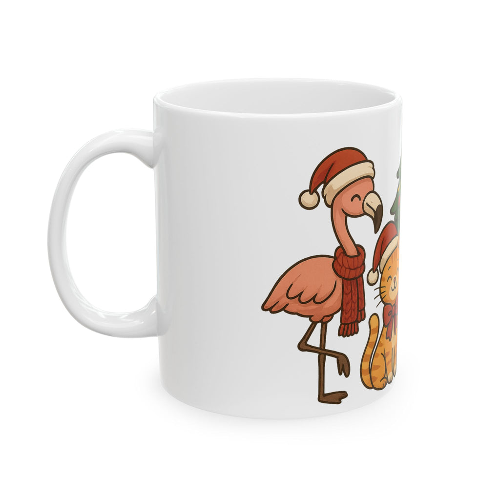 Christmas Mug Funny Flamingo Cat Dog Mug Unique Tea Coffee Cup Gift New Year New