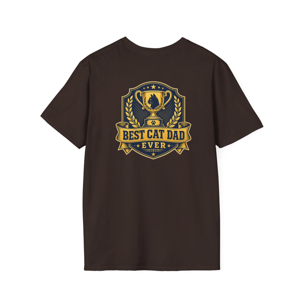 Best Cat Dad Ever Shirt Vintage Trophy Badge Cat Lover Graphic Tee Dark Humor Tee Unique Gift Funny Tshirt