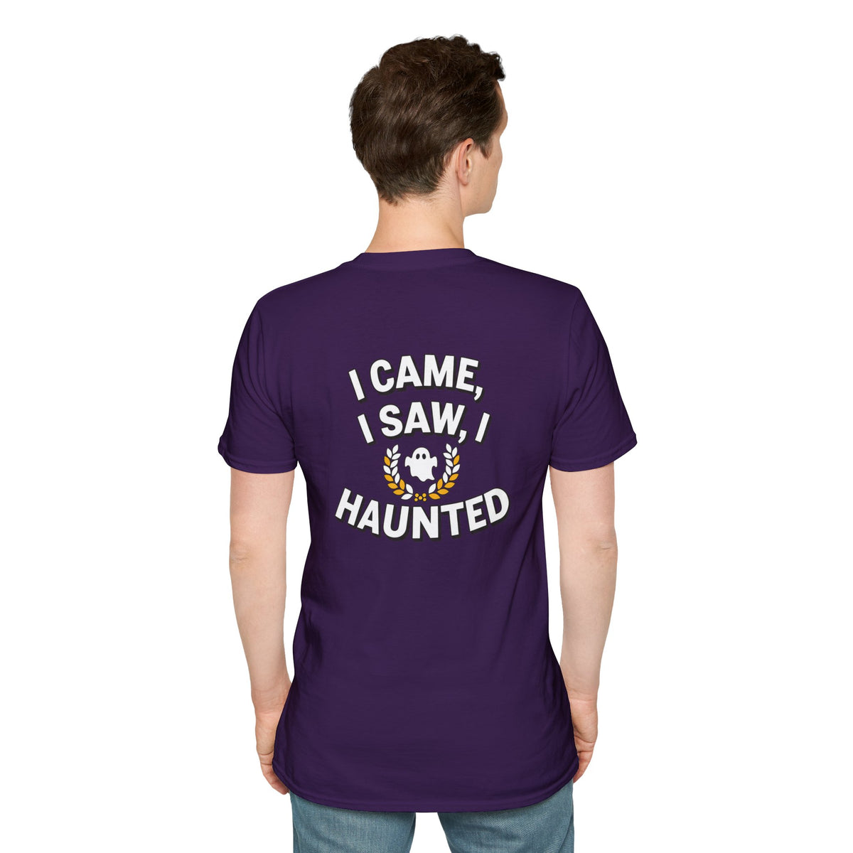 Dark Humor Halloween Shirt I Came I Saw I Haunted Funny Sarcastic Unisex Softstyle Tee Adult Halloween Gift