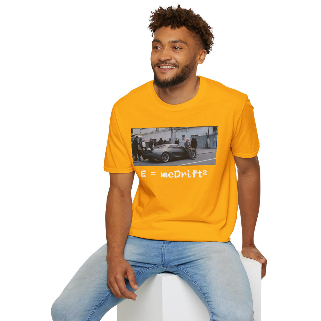 Funny Einstein Drift T-Shirt Speed Racing Car Unisex Softstyle TShirt Gift Men