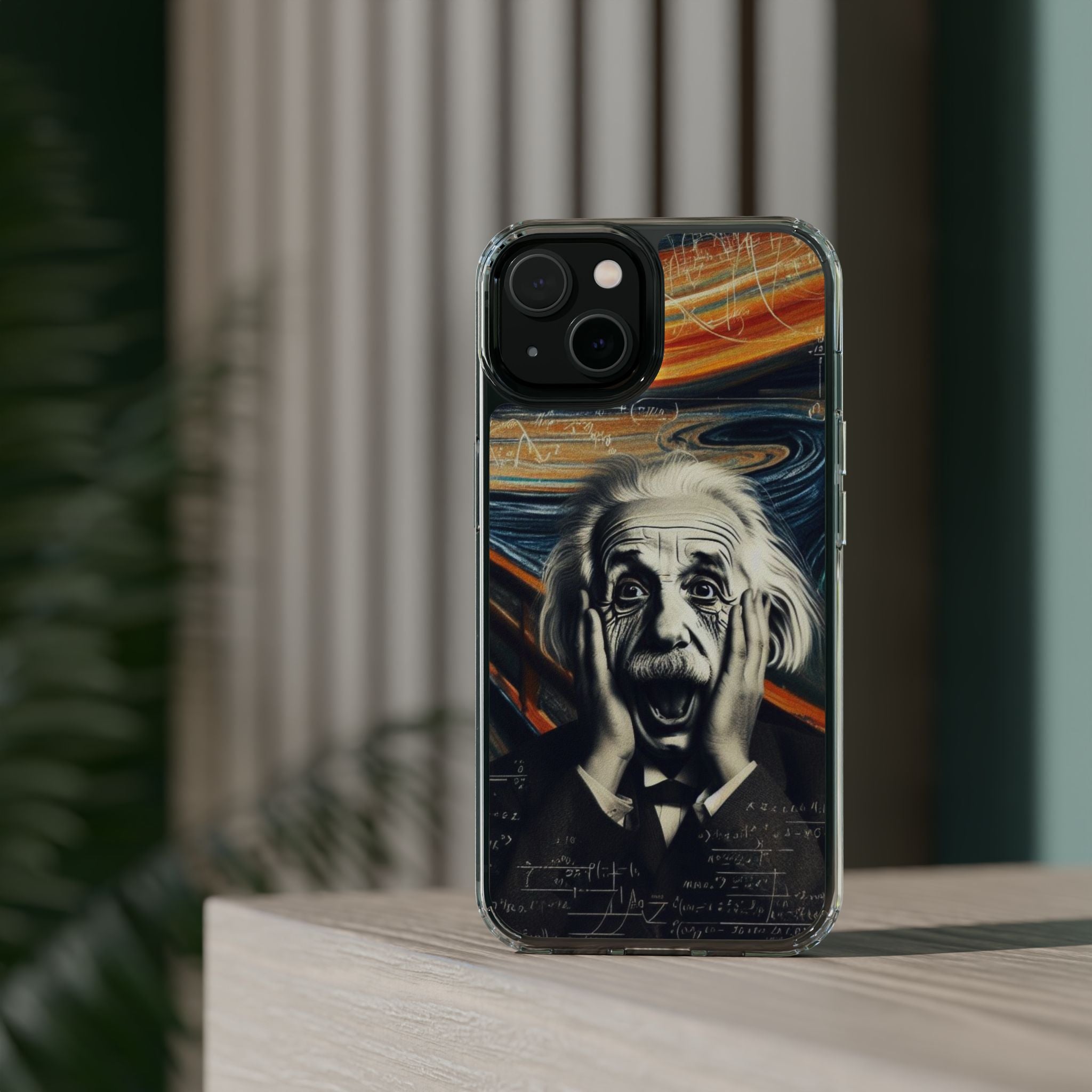 Funny Einstein Clear Phone Cases Edvard Munch Scream Unique iPhone Samsung Cases