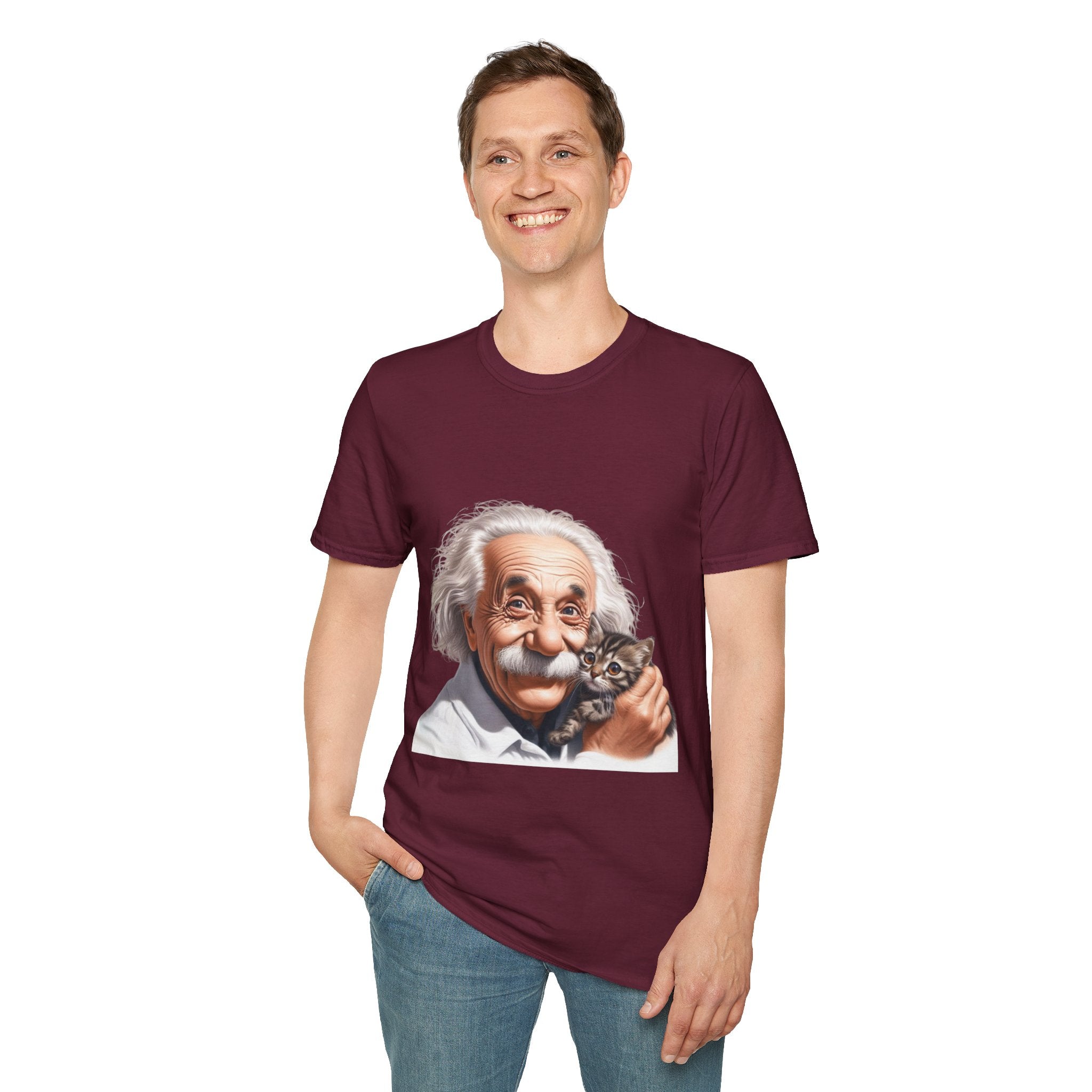 Funny Albert Einstein T-Shirt Unisex Softstyle T-Shirt Cotton Unique Gift German