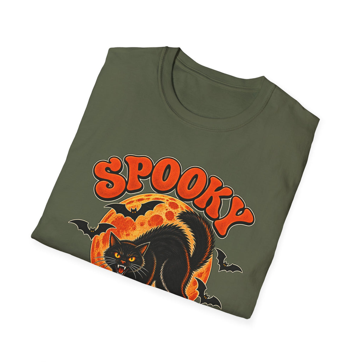Retro Black Cat Halloween Shirt | Vintage Spooky Season Graphic Tee | Womens Halloween T-Shirt