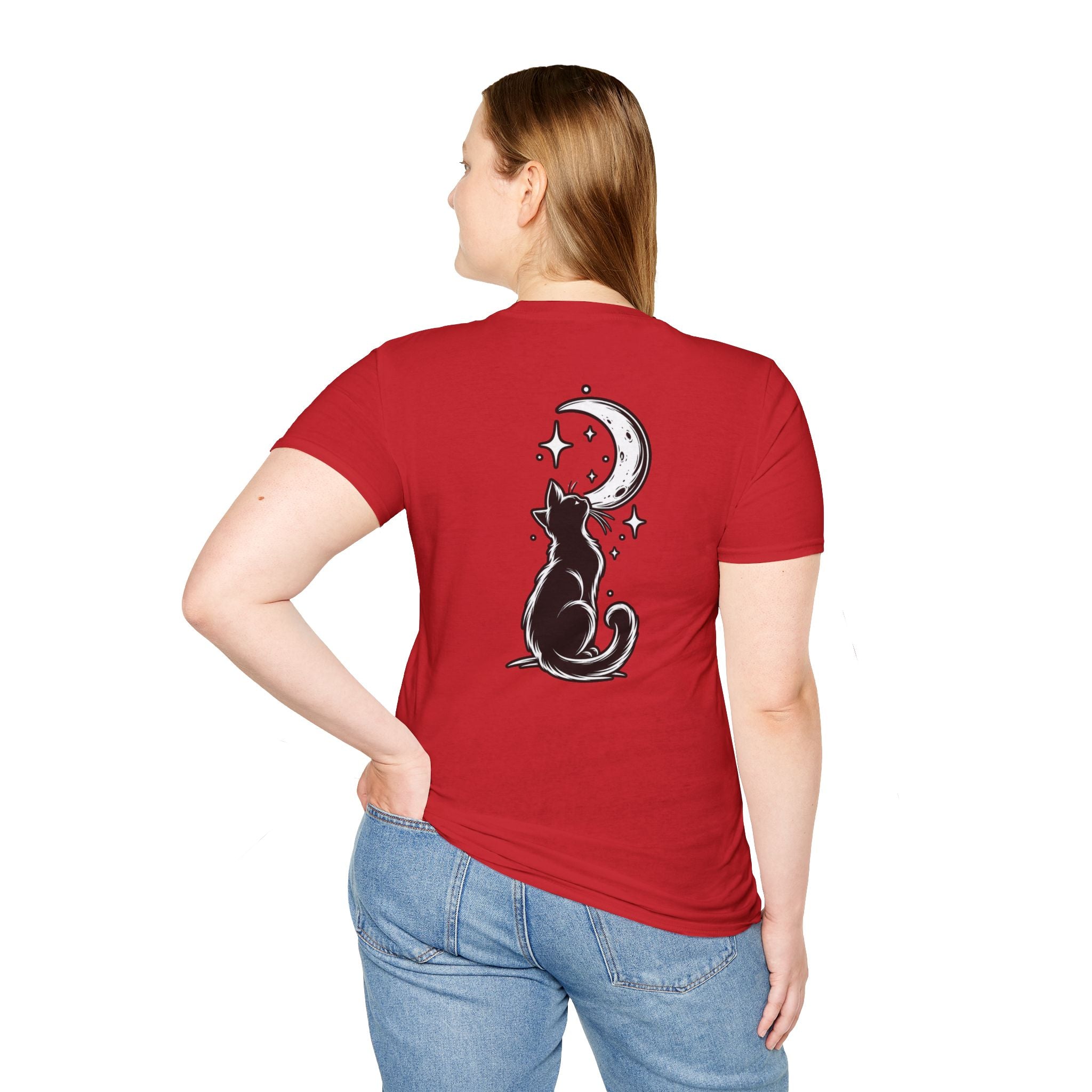 Black Cat Shirt Moon Silhouette Minimalist Funny Cat Lover Graphic Tee Unique Gift Black Cat T shirt
