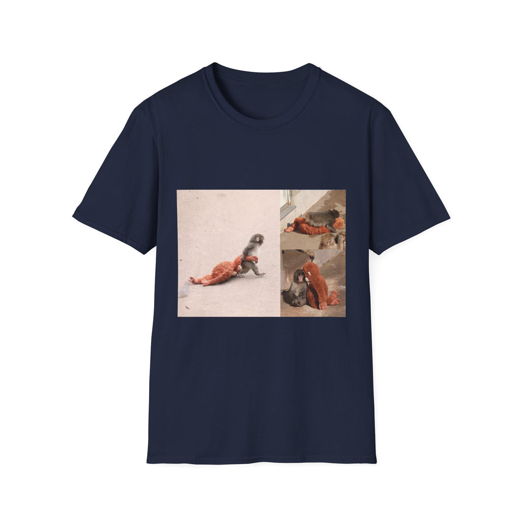Funny Punch Monkey Viral Animal Tshirt Cute Trendy Unisex Softstyle T-Shirt Gift