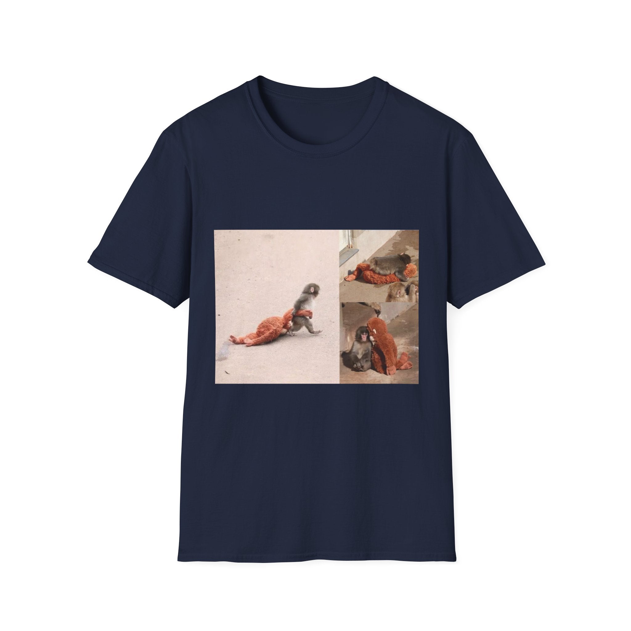 Funny Punch Monkey Viral Animal Tshirt Cute Trendy Unisex Softstyle T-Shirt Gift